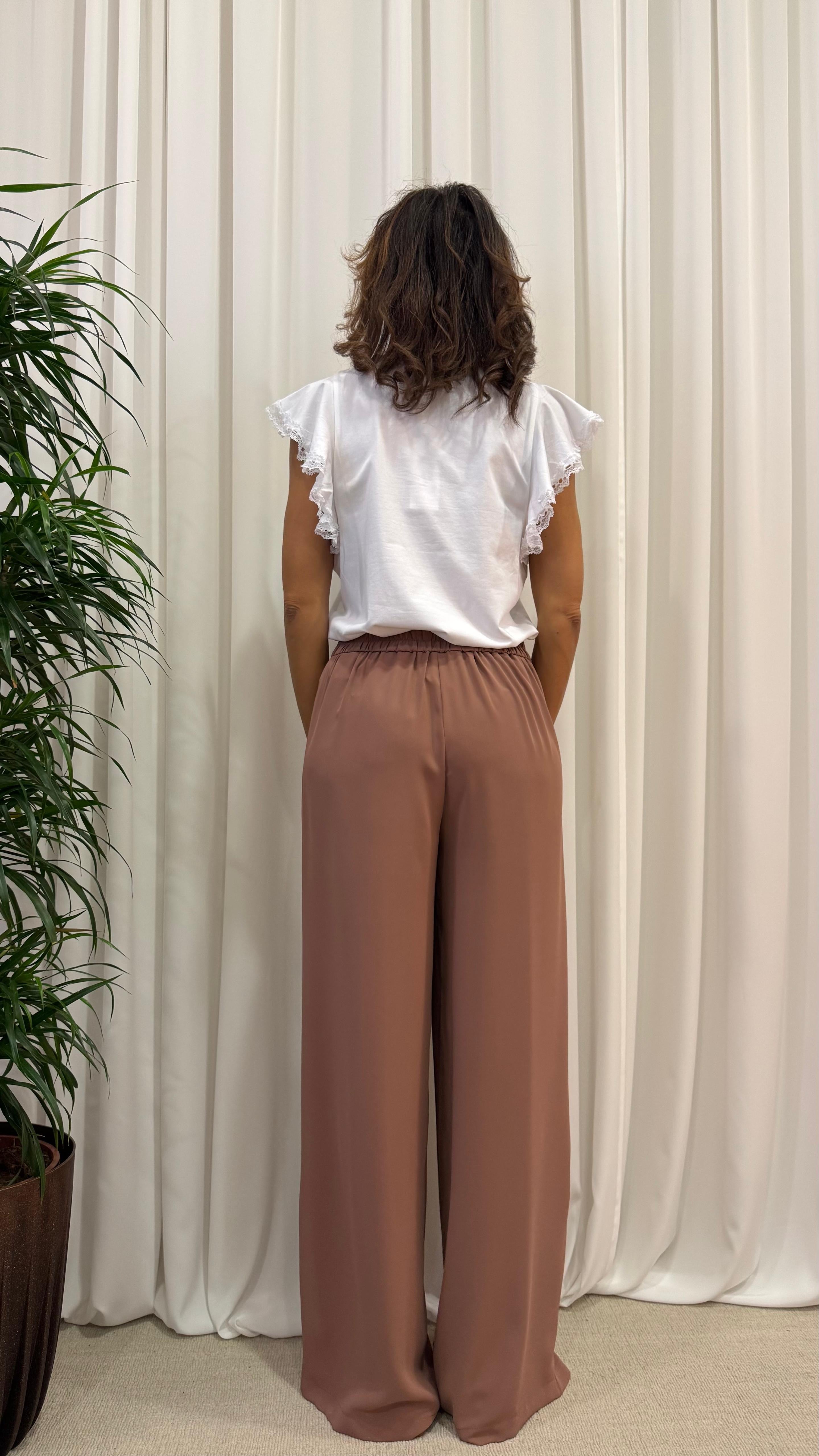 PANTALONE PALAZZO CON VITA ELASTICIZZATA