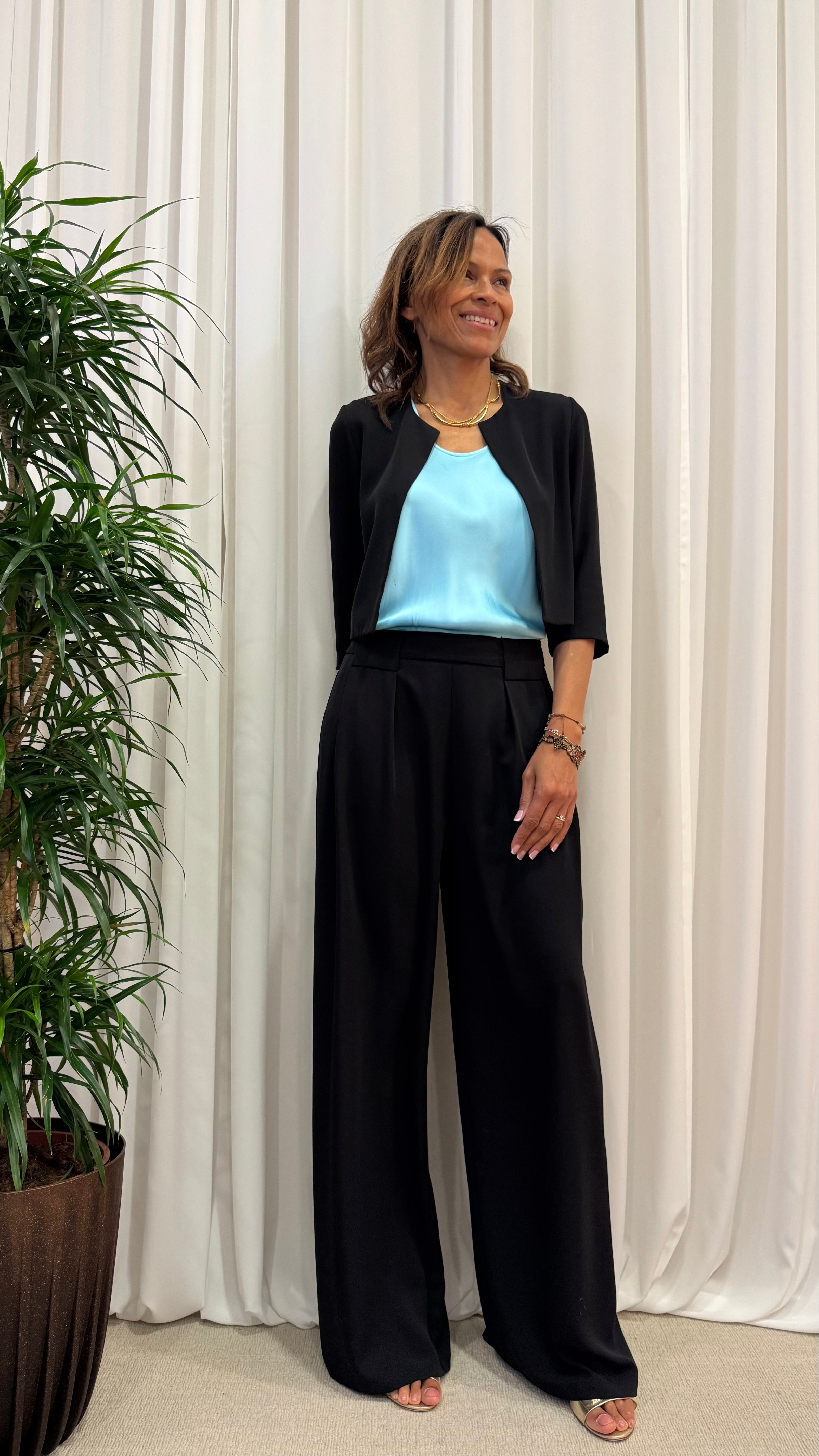 PANTALONE PALAZZO CON VITA ELASTICIZZATA