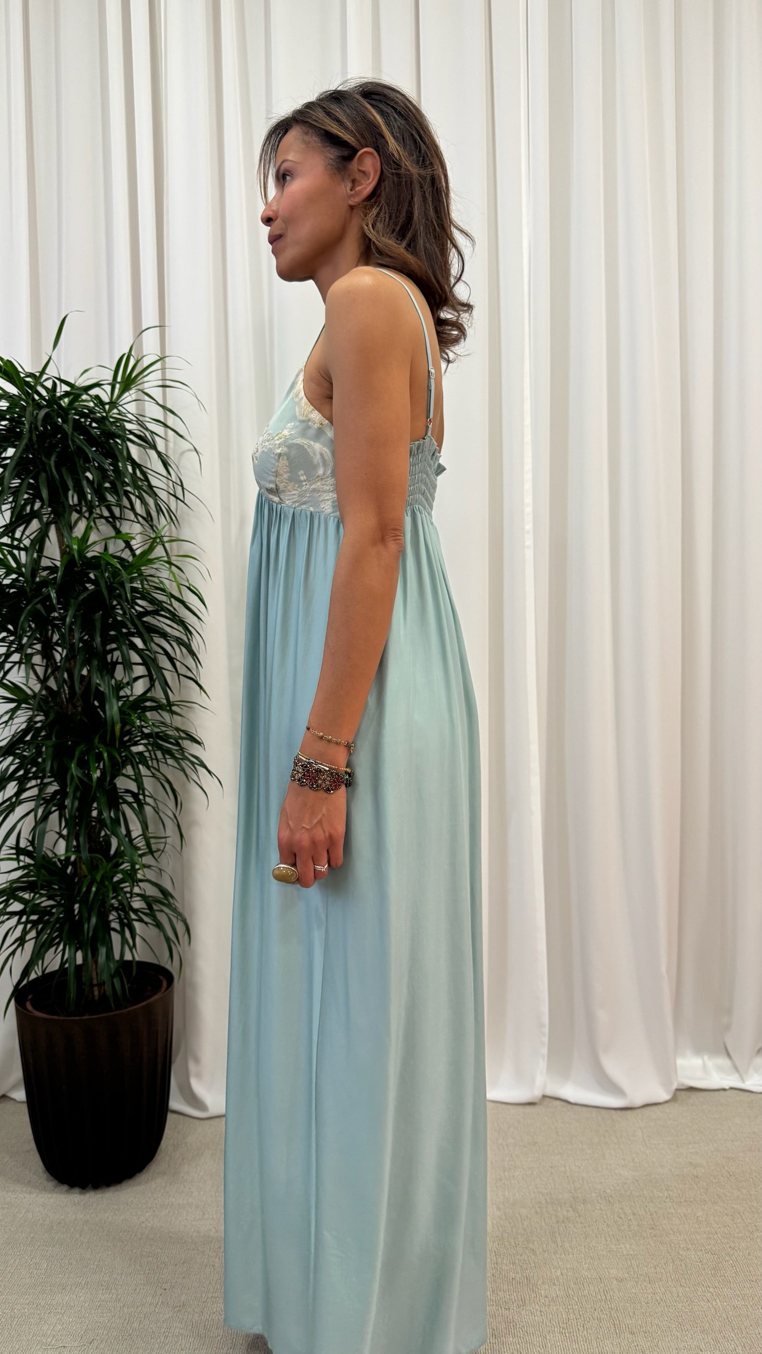 SLIP DRESS WITH JACQUARD DETAILS 