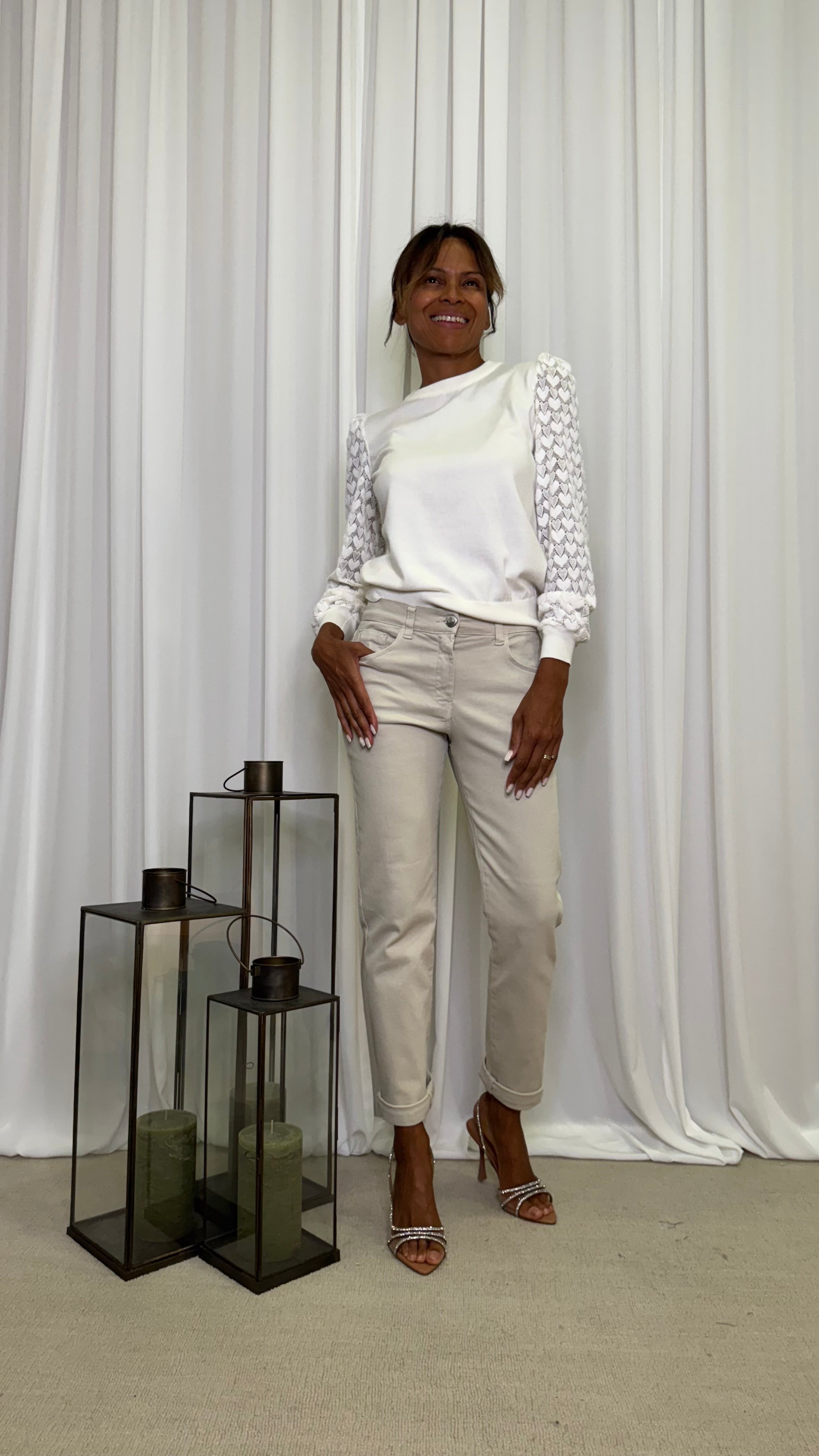 PANTALONE SLIM IN COTONE ELASTICIZZATO