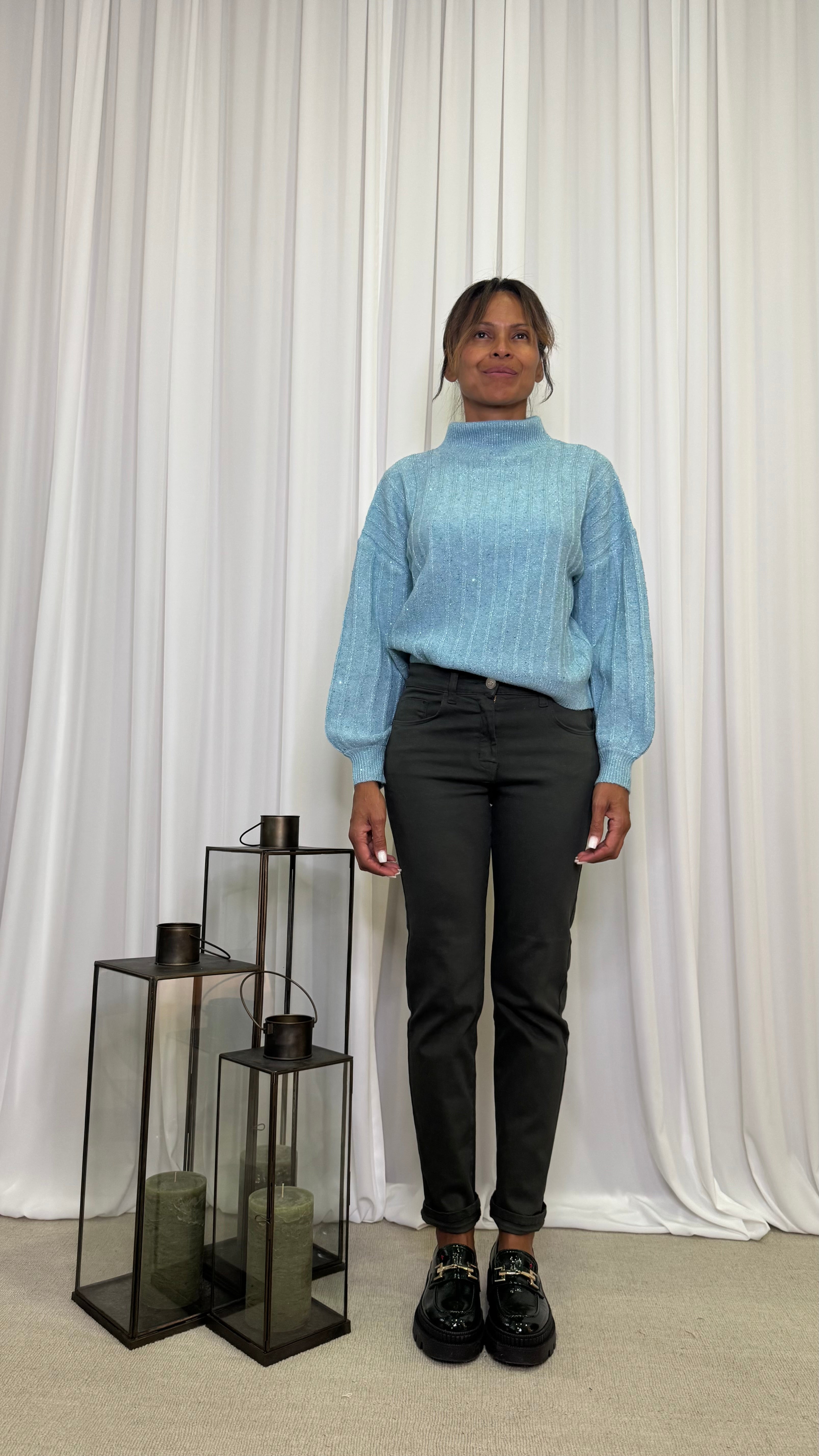 PANTALONE SLIM IN COTONE ELASTICIZZATO