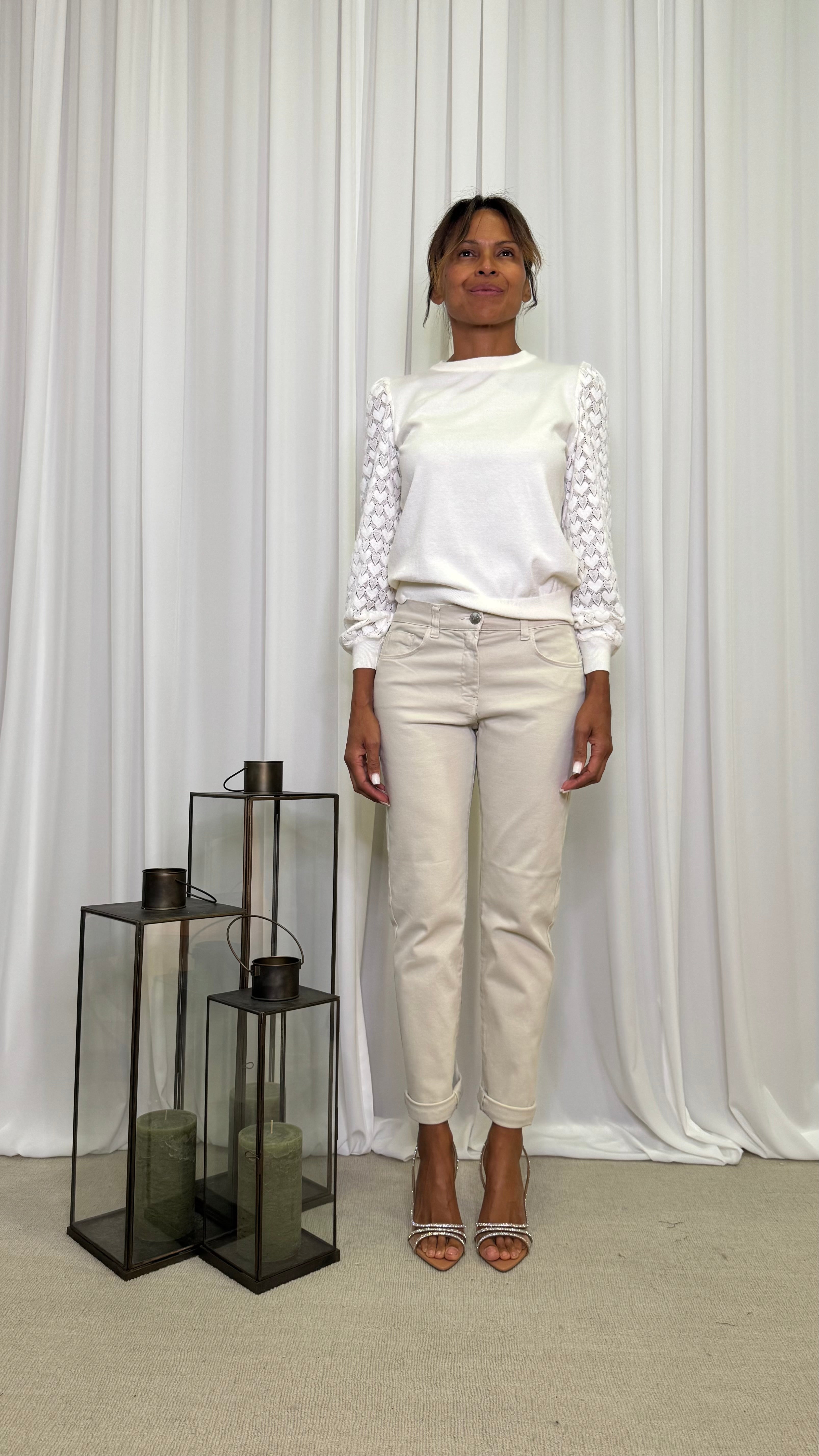 PANTALONE SLIM IN COTONE ELASTICIZZATO