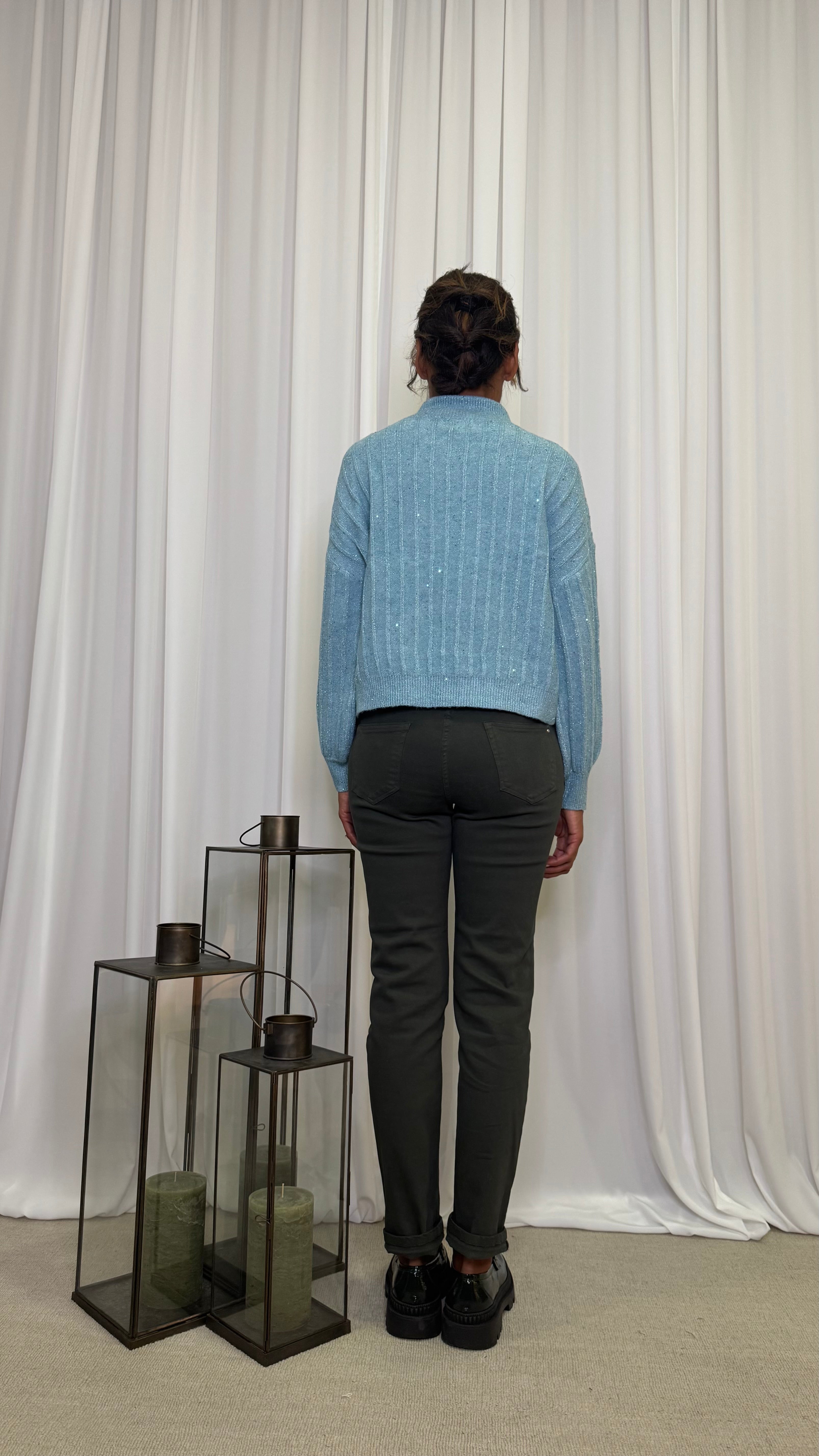 PANTALONE SLIM IN COTONE ELASTICIZZATO