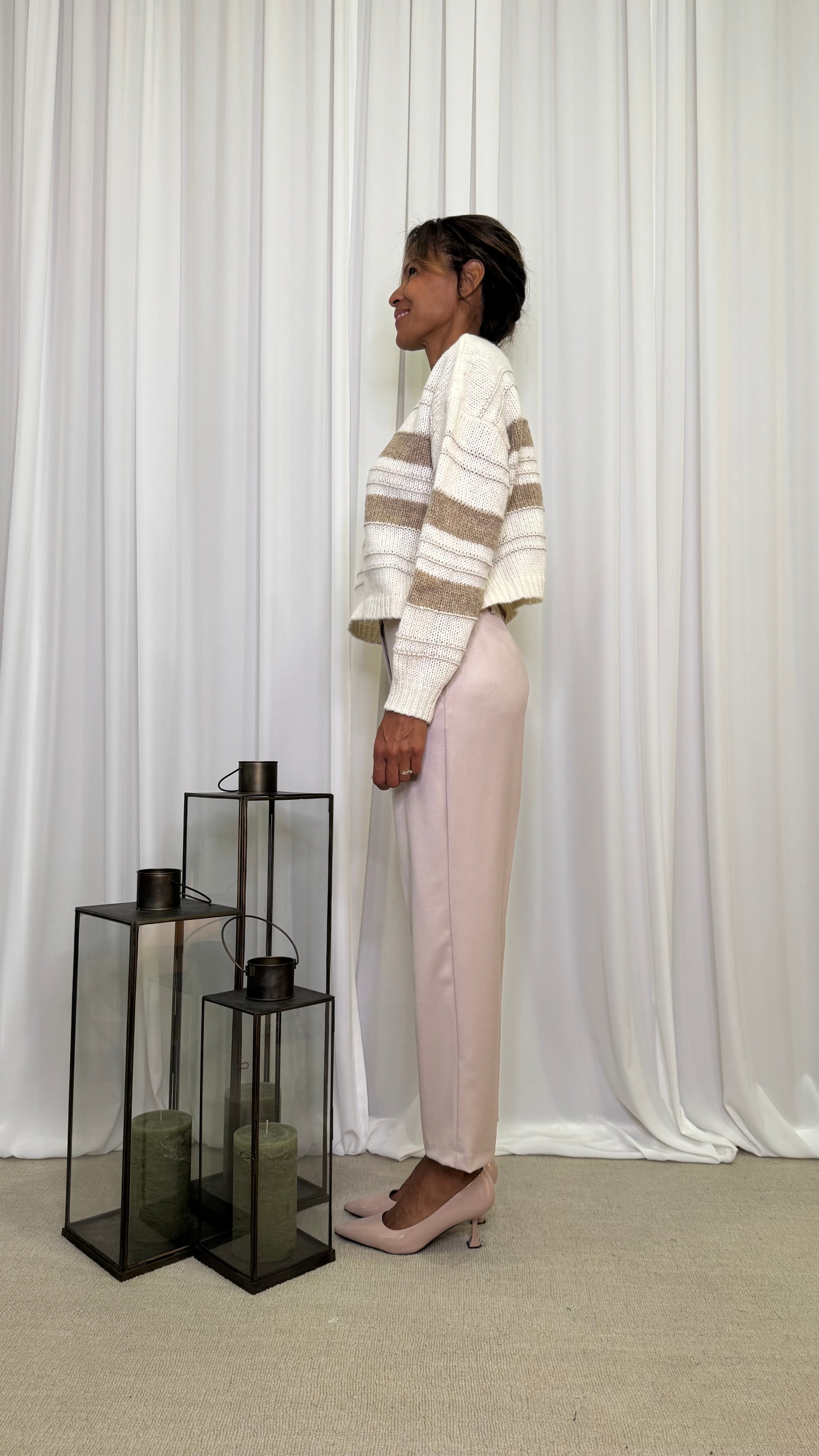 MAGLIA A RIGHE CON LUREX