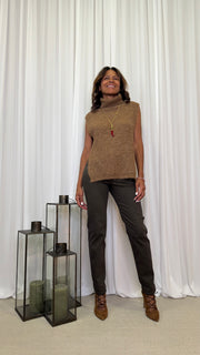 GILET COLLO ALTO IN MAGLIA
