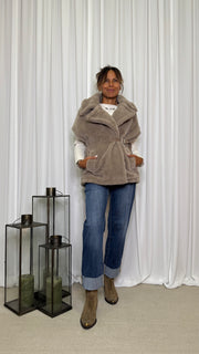 GIACCA GILET IN ECO PELLICCIA