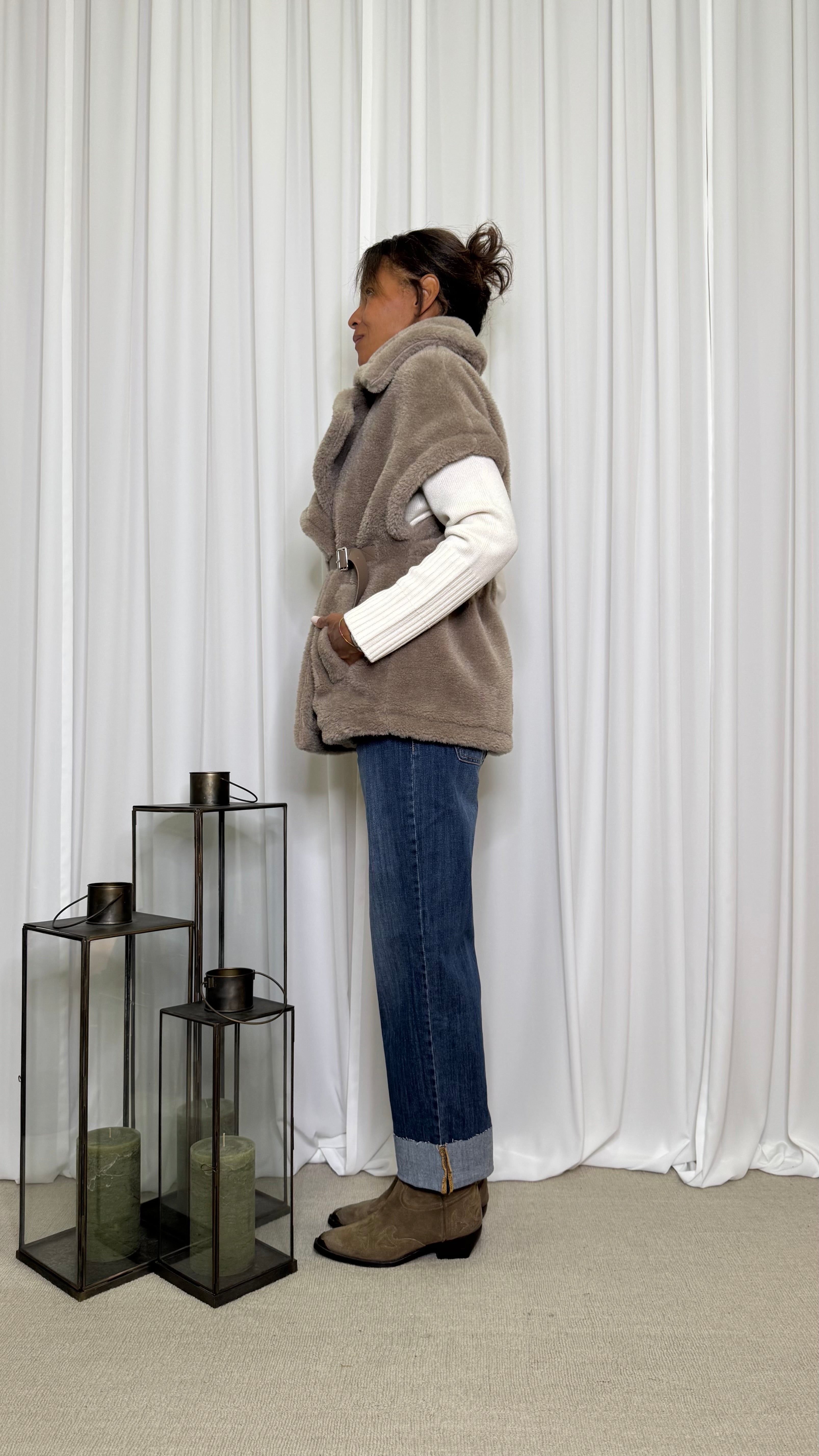 GIACCA GILET IN ECO PELLICCIA