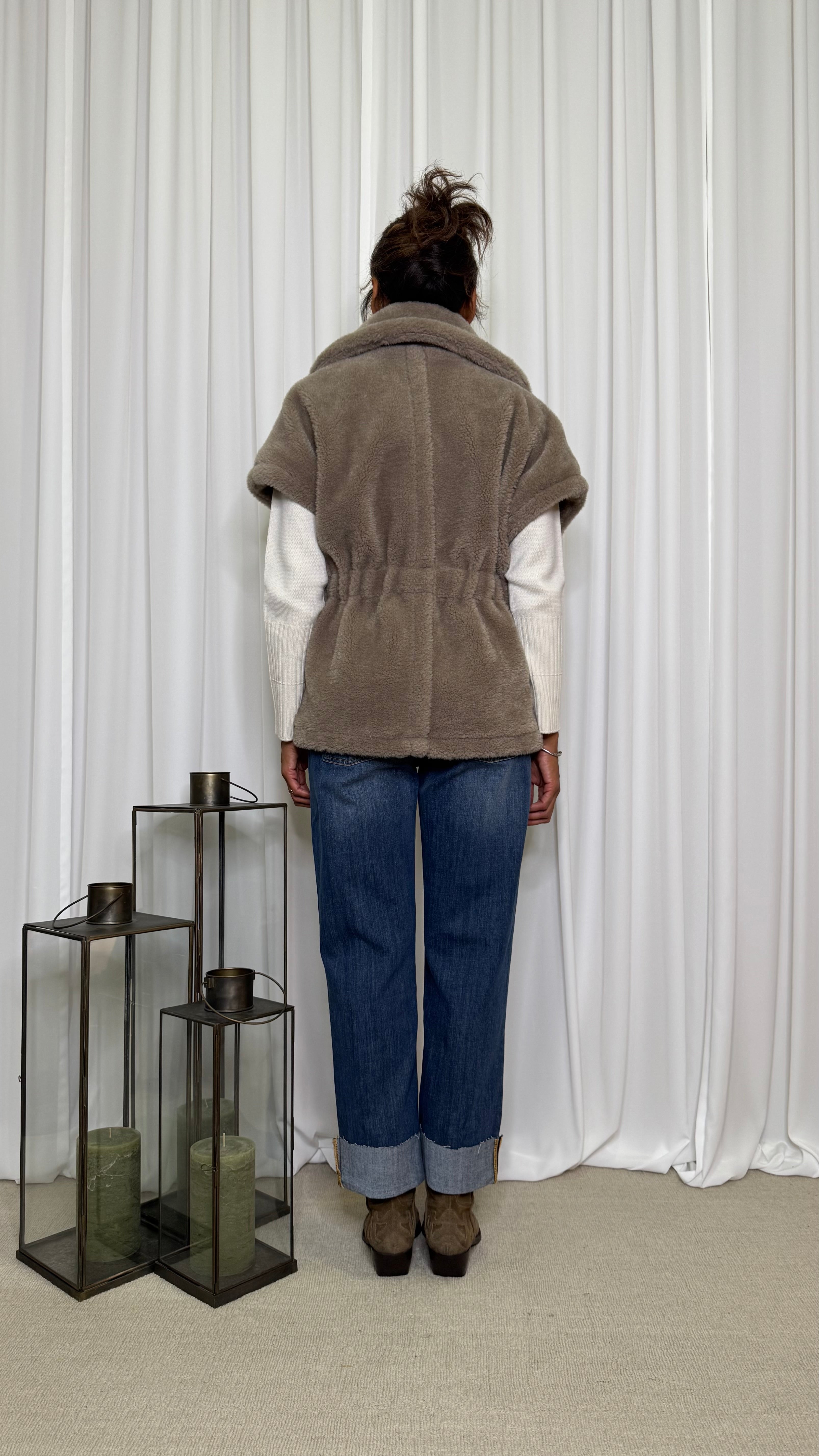 GIACCA GILET IN ECO PELLICCIA