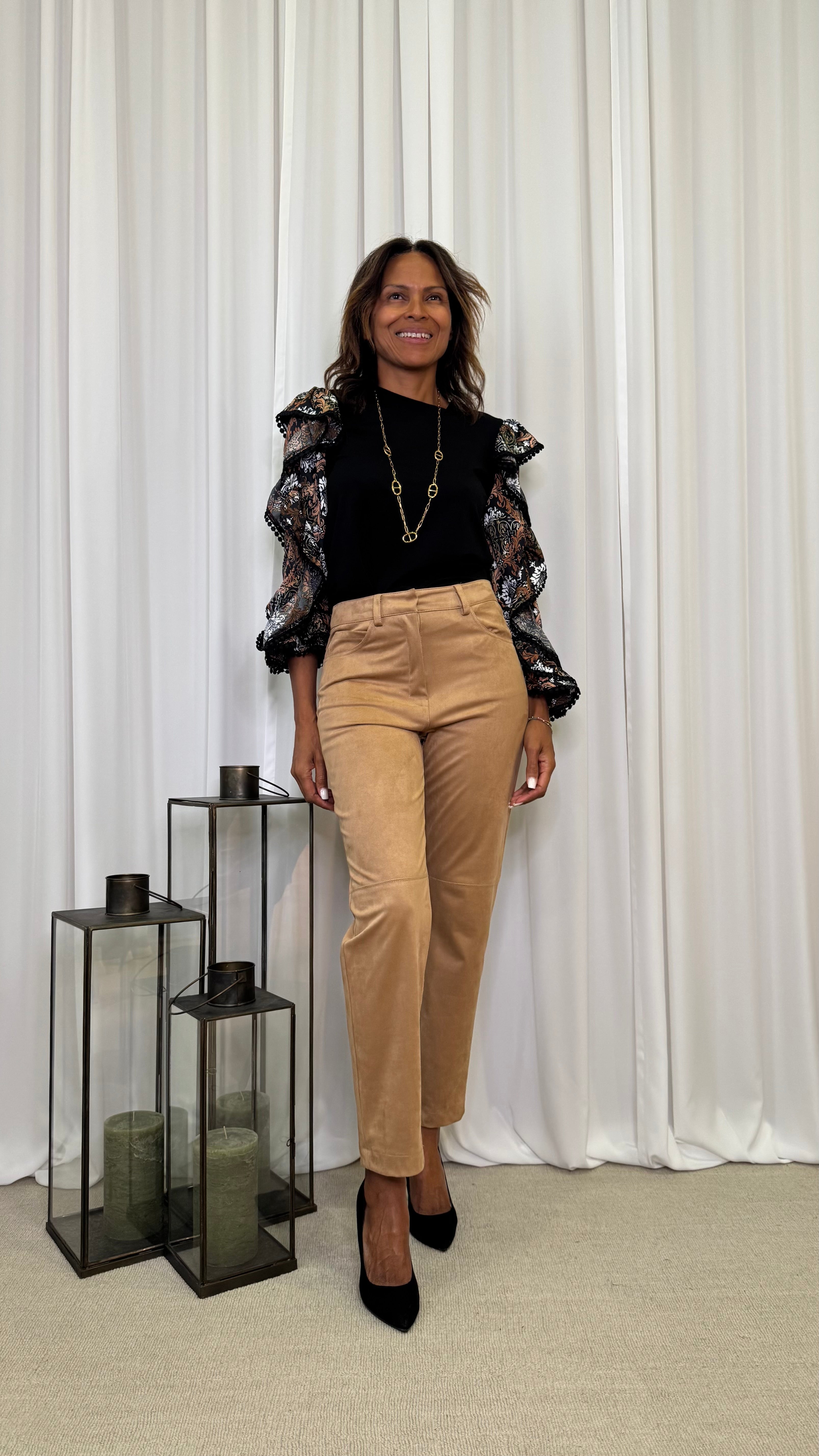 PANTALONE CHINO EFFETTO SUEDE