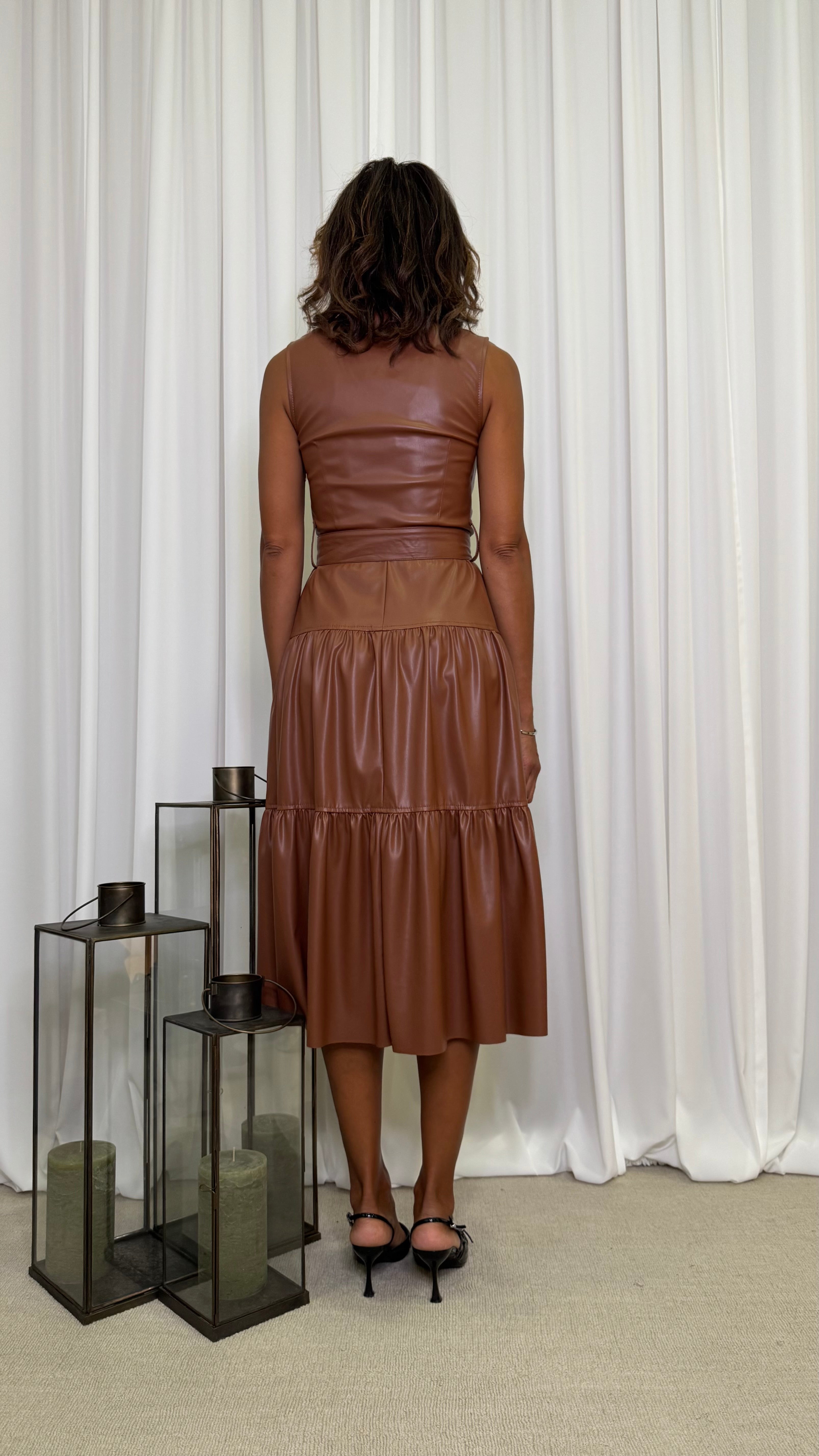 FAUX LEATHER DRESS