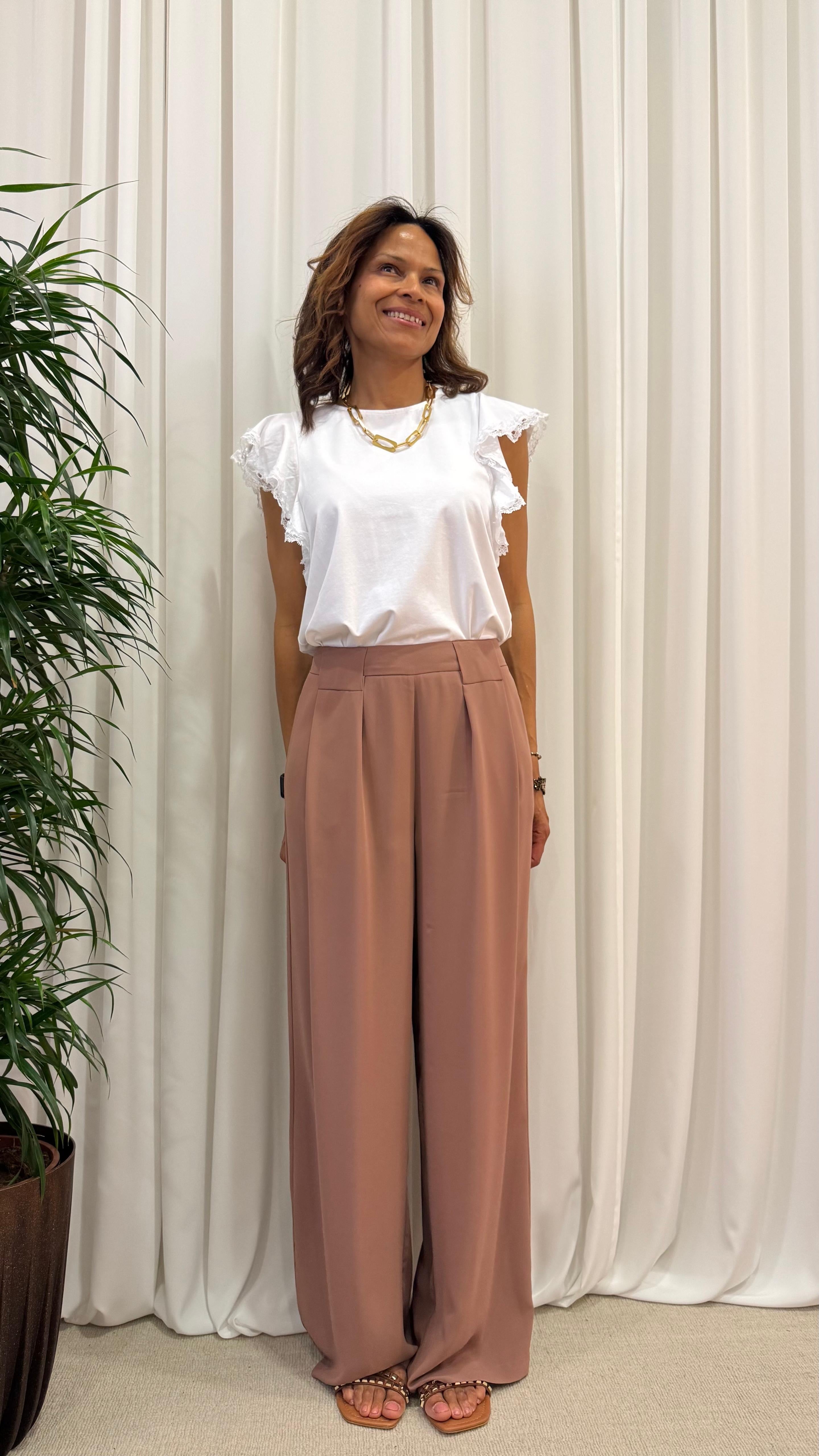 PANTALONE PALAZZO CON VITA ELASTICIZZATA