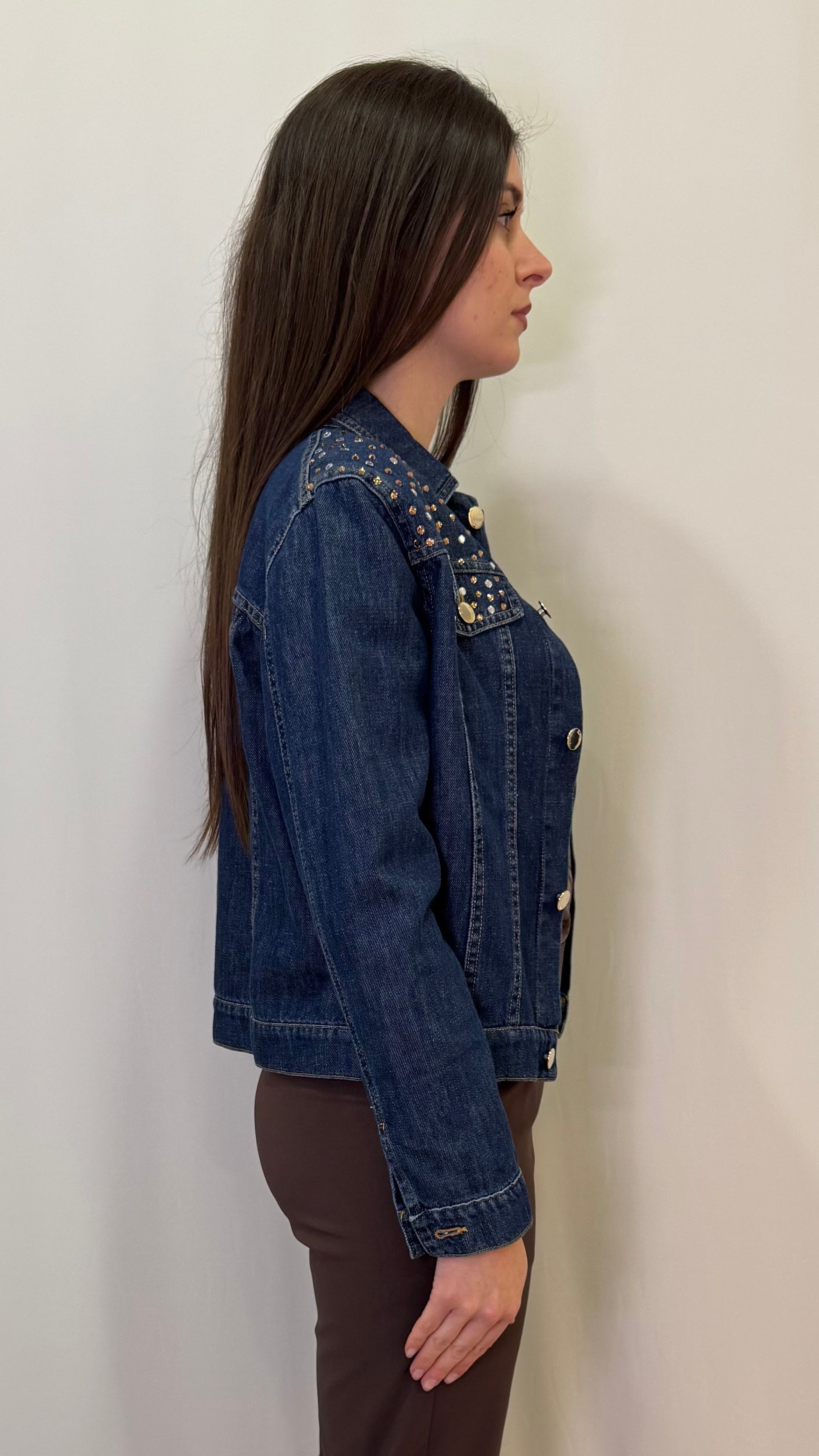 DENIM JACKET WITH RHINESTONE