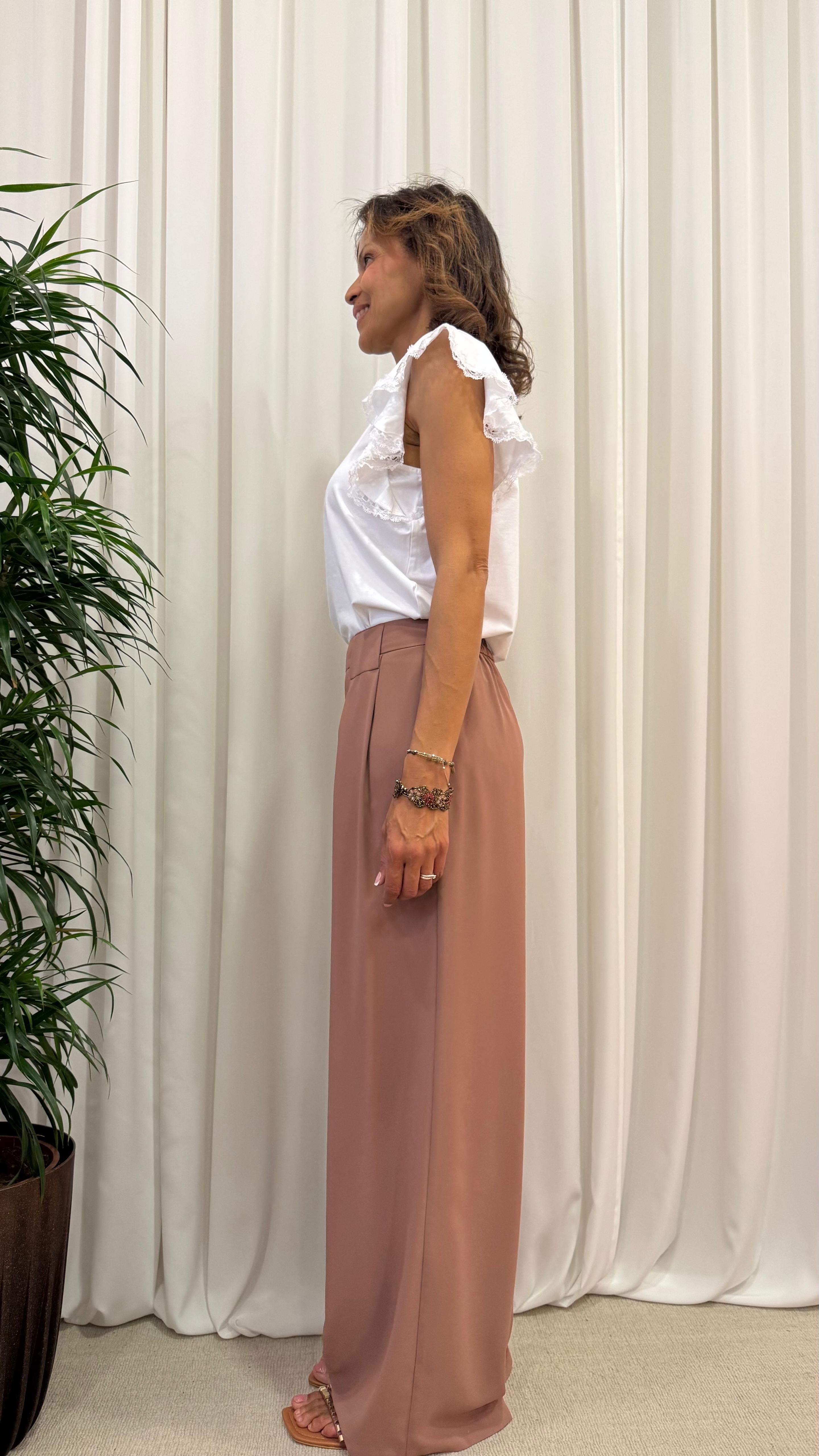 PANTALONE PALAZZO CON VITA ELASTICIZZATA