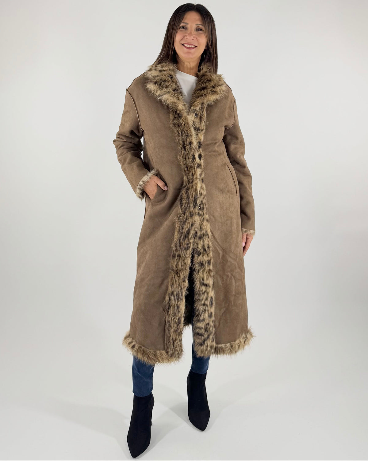 CAPPOTTO REVERSIBILE  ECOPELLICCIA ANIMALIER