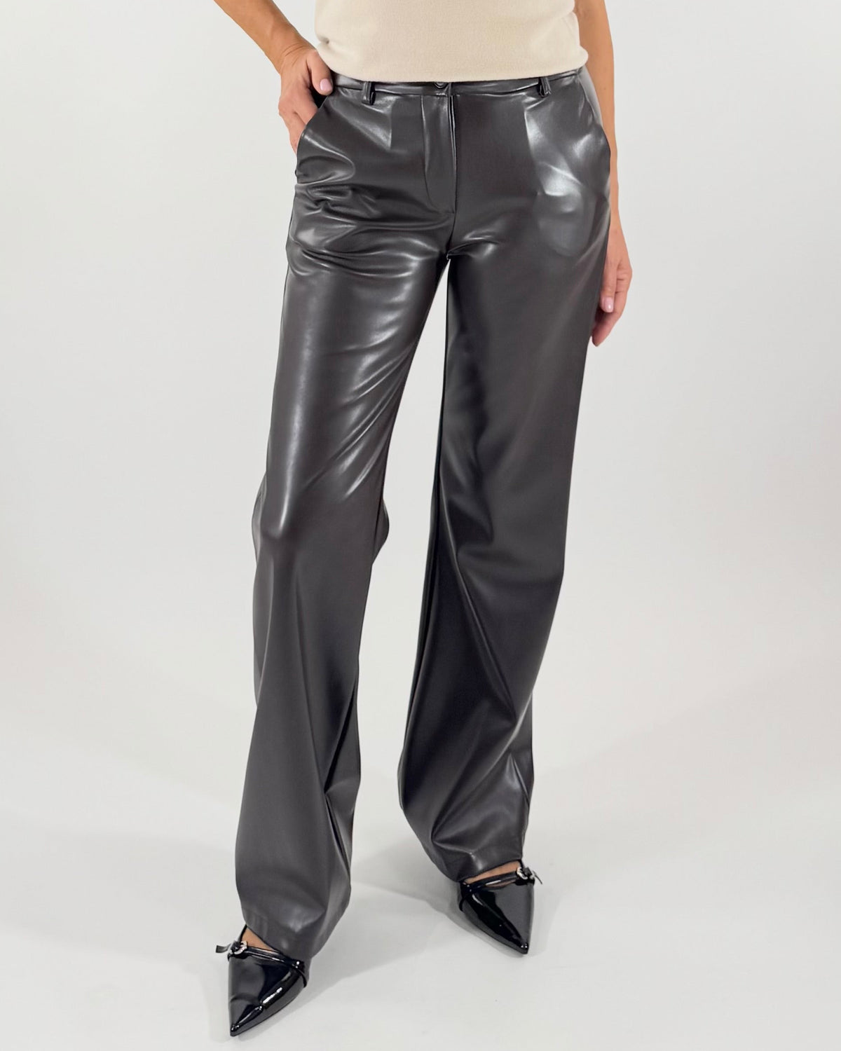 PANTALONE DRITTO ECOPELLE