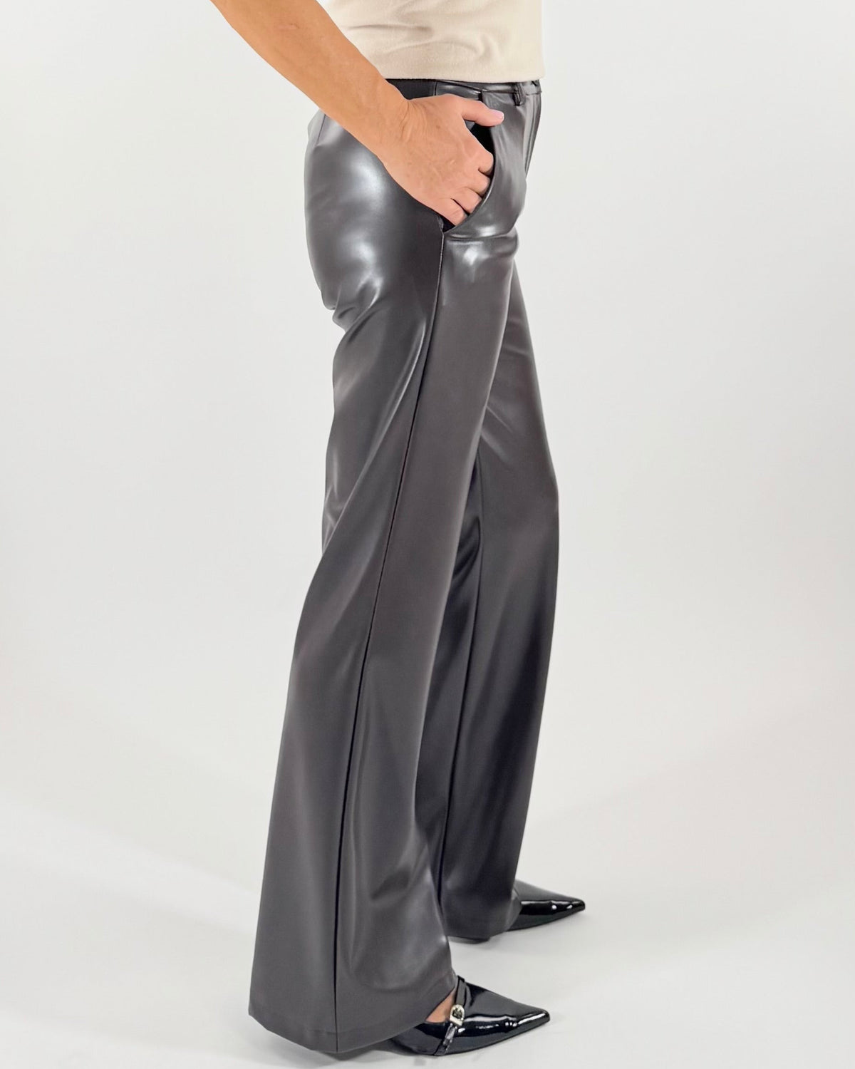 PANTALONE DRITTO ECOPELLE