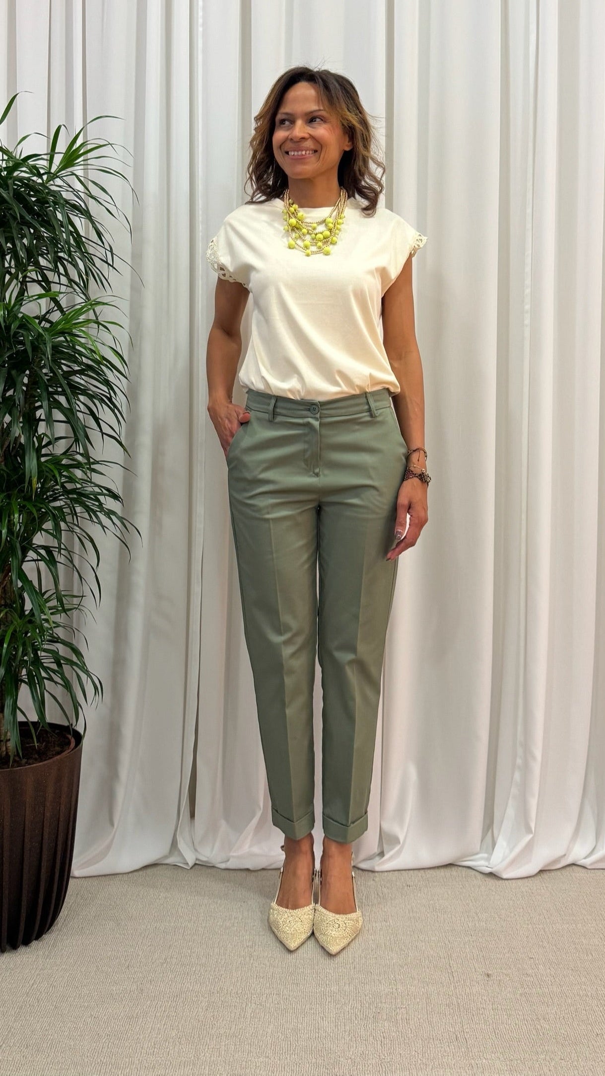 STRETCH COTTON CHINO TROUSERS