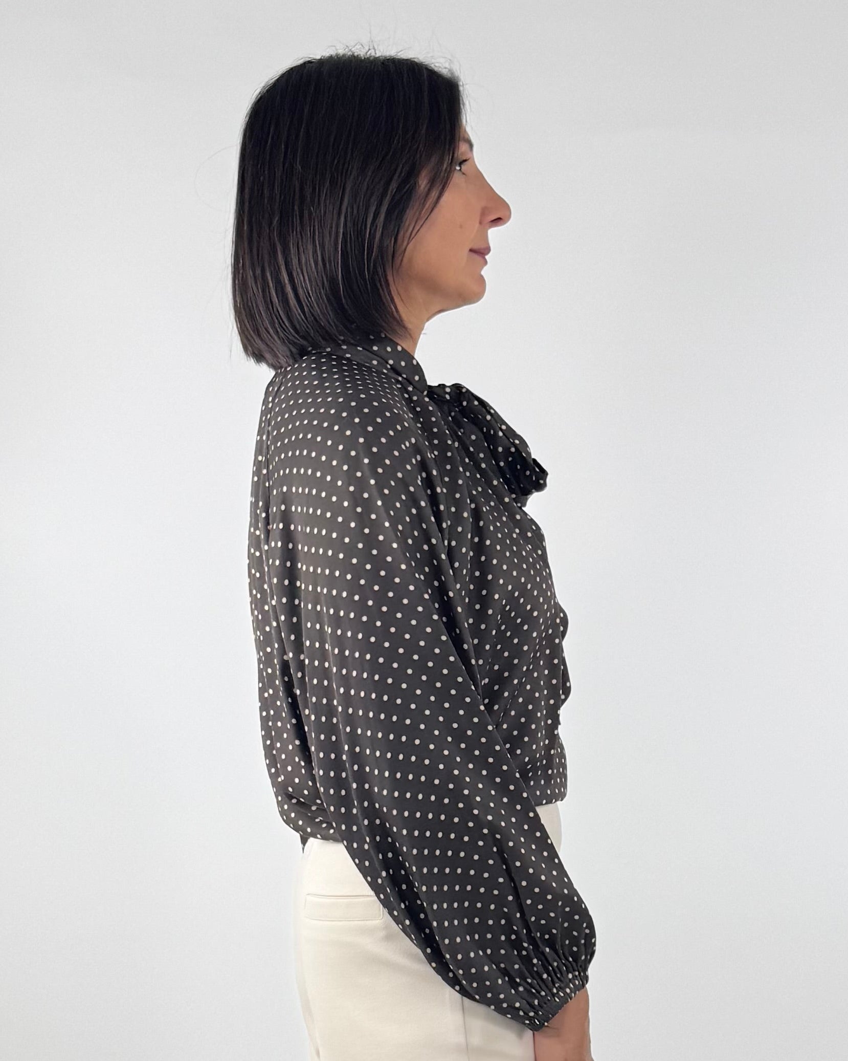 BLUSA IN RASO A POIS