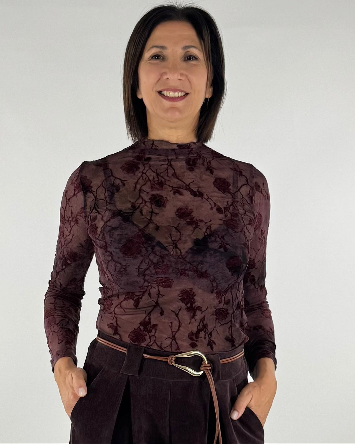 MAGLIA IN TULLE RICAMATO