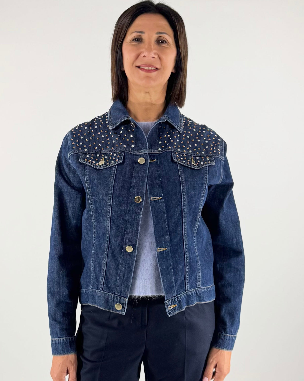 GIUBBINO JEANS CON STRASS