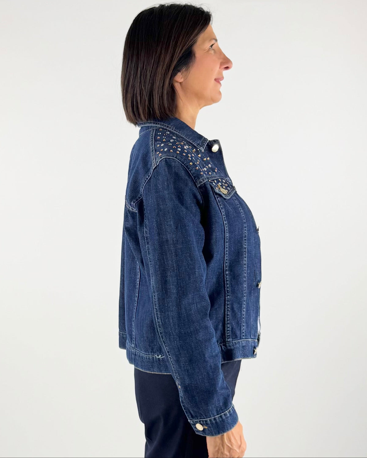 GIUBBINO JEANS CON STRASS