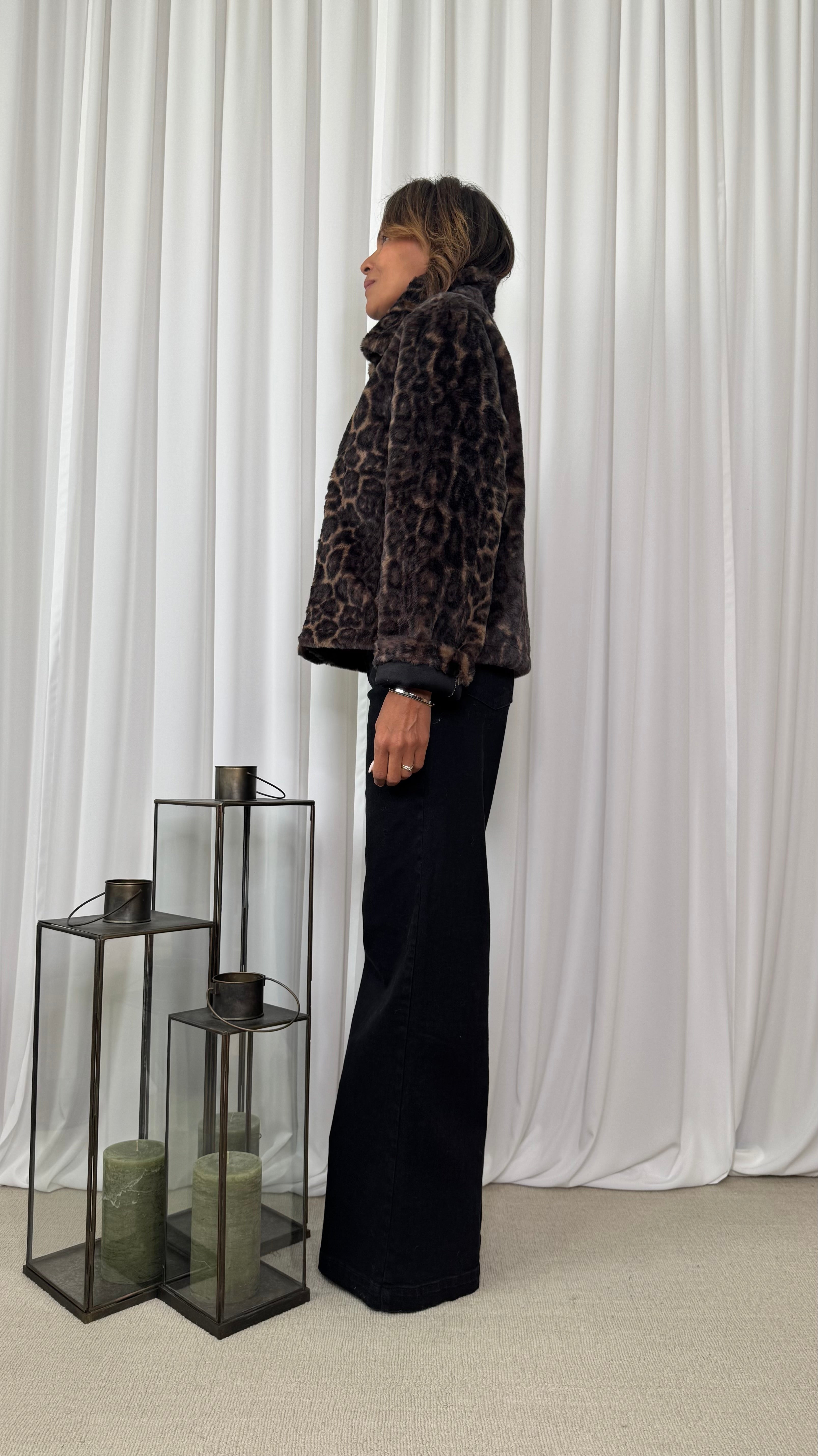 GIACCA IN ECOPELLICCIA ANIMALIER