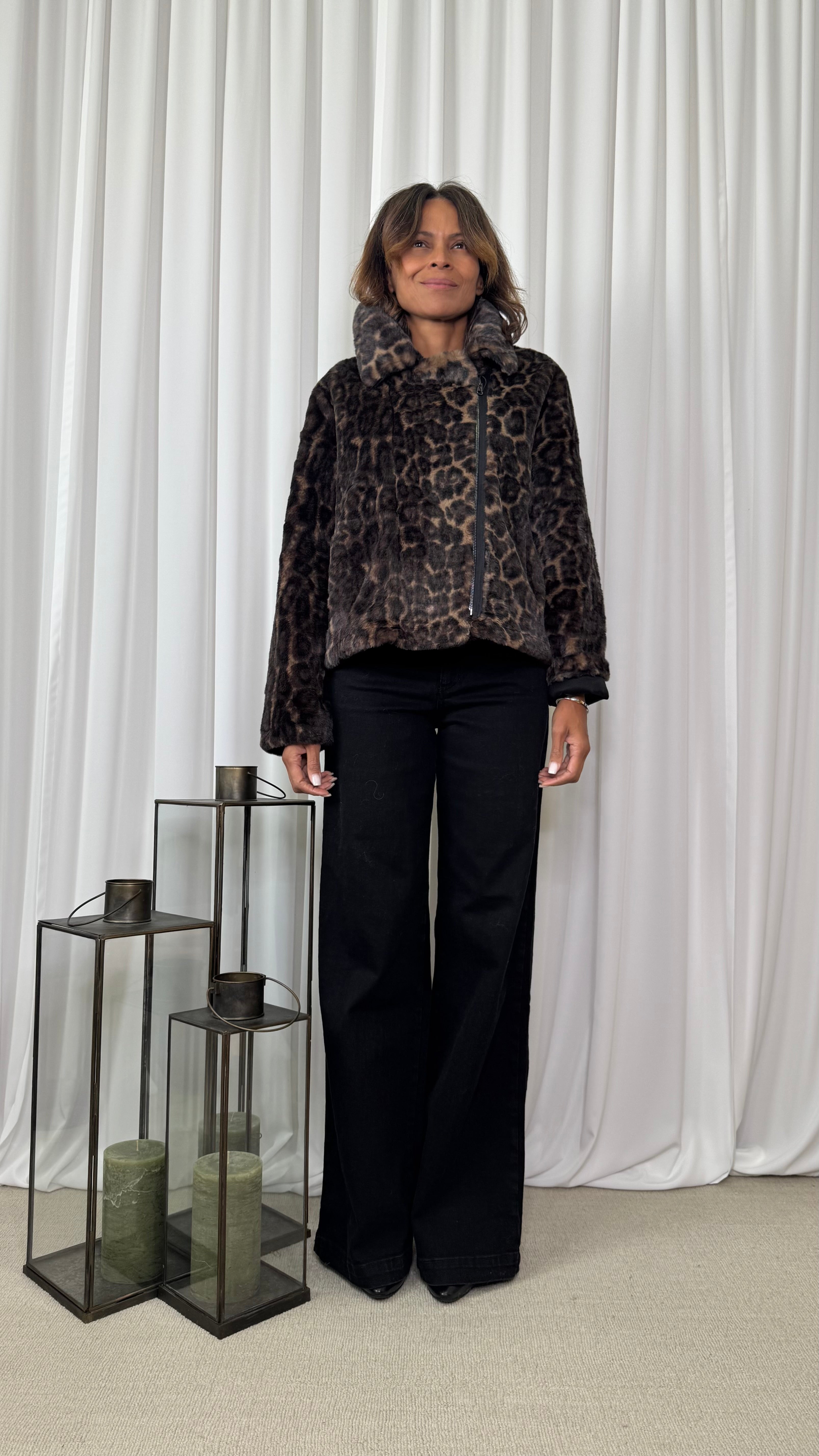 GIACCA IN ECOPELLICCIA ANIMALIER