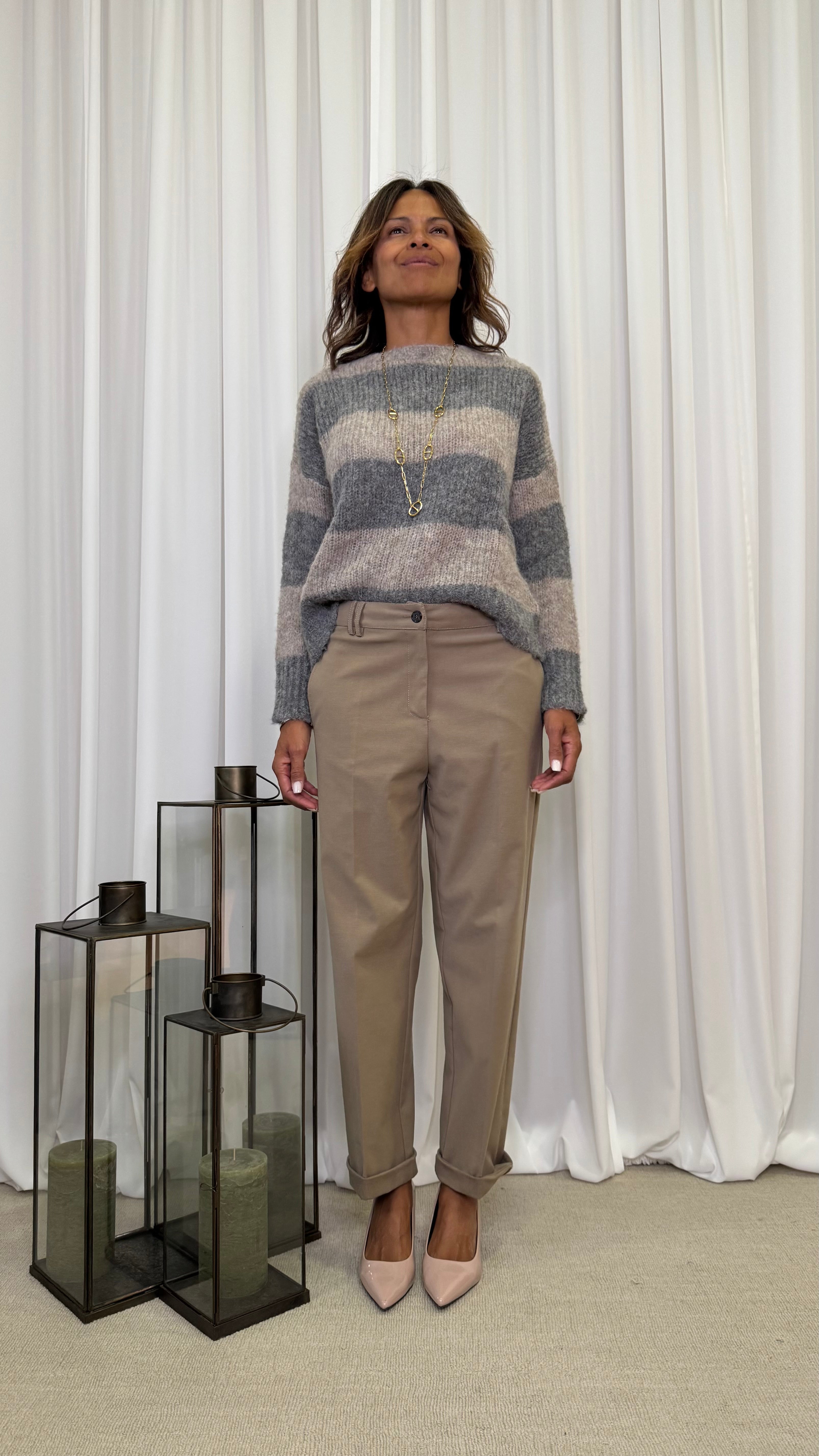 STRIPED ALPACA SWEATER