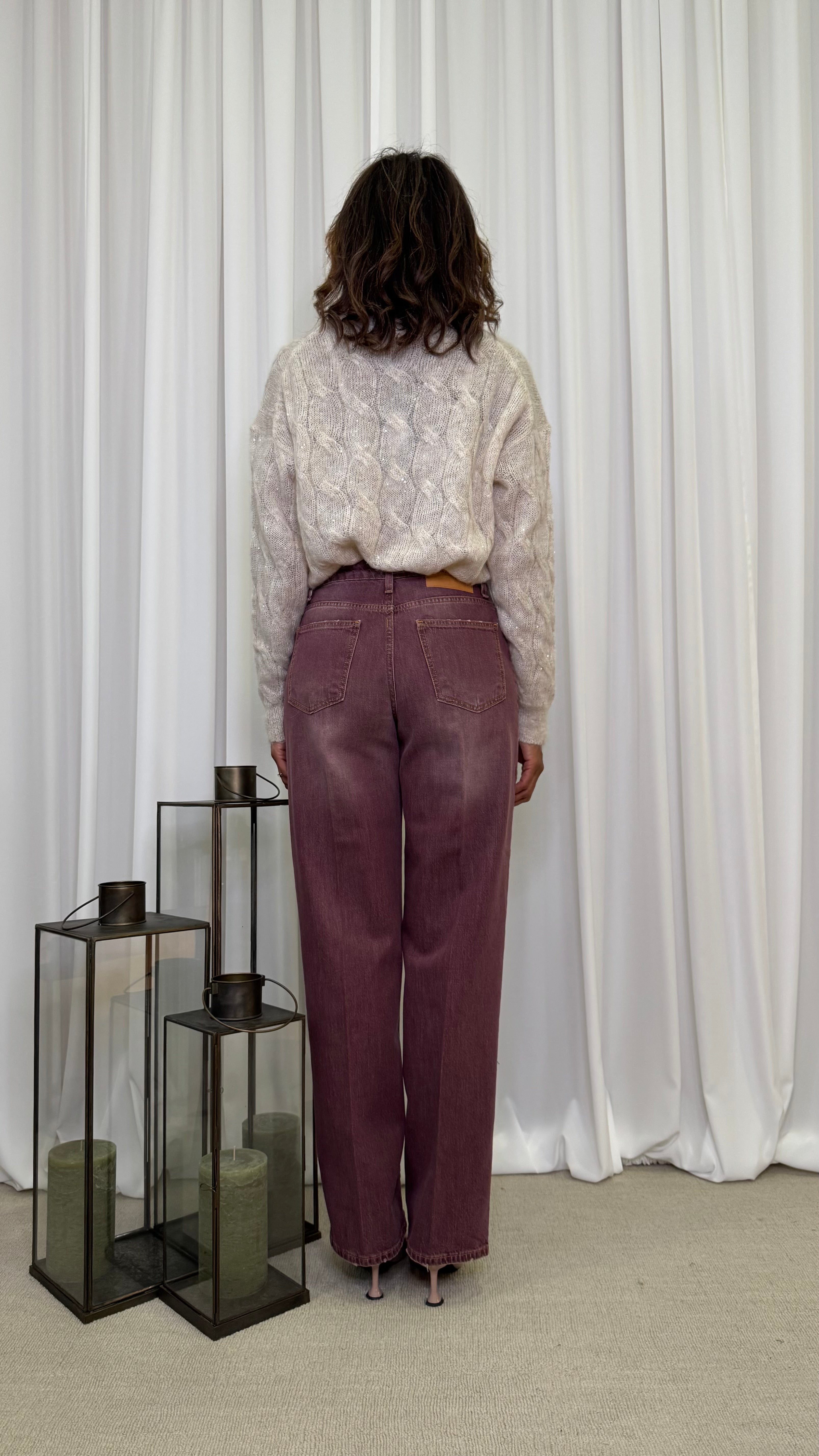JEANS STRAIGHT IN TELA COLORATA