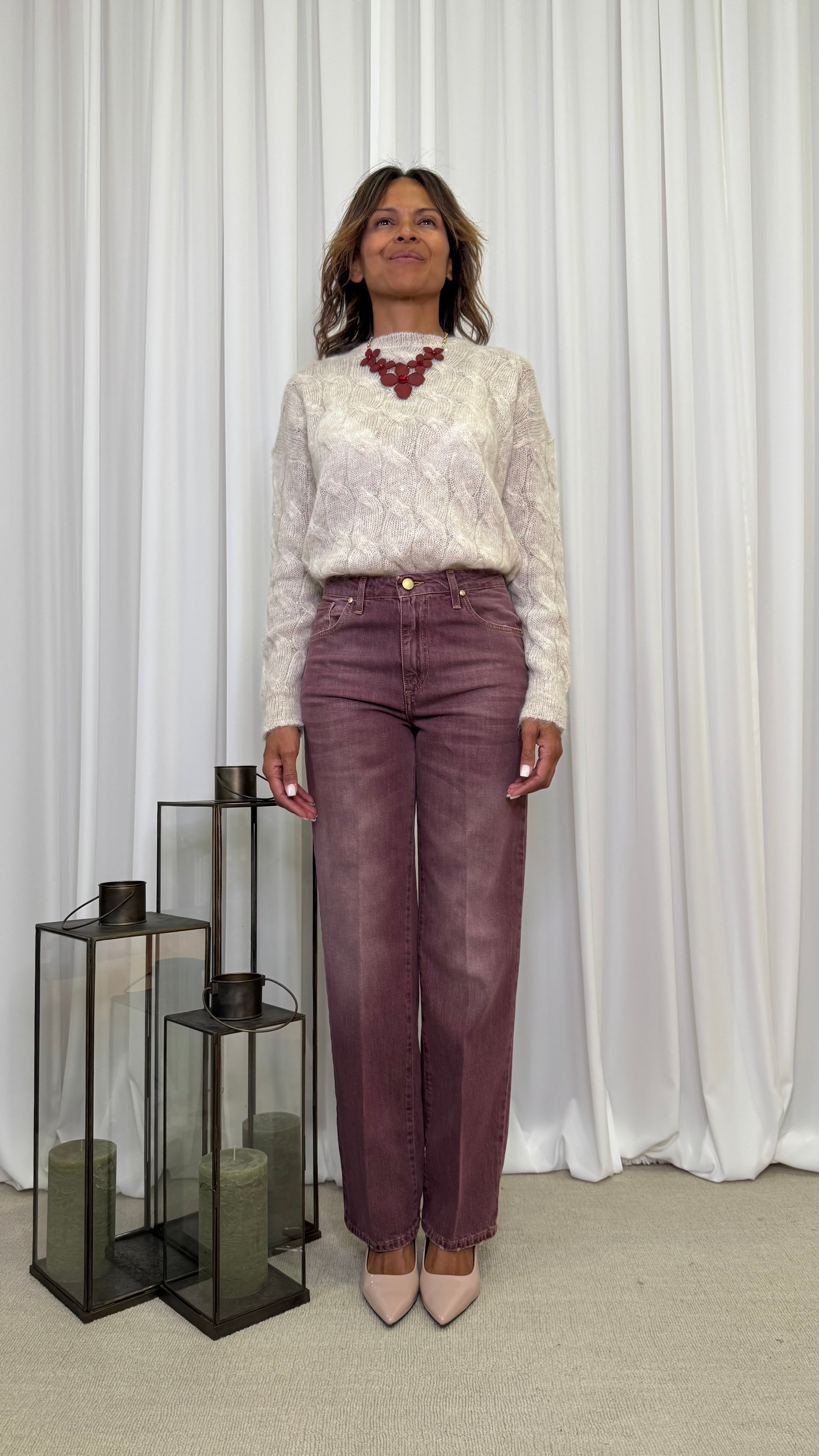 JEANS STRAIGHT IN TELA COLORATA