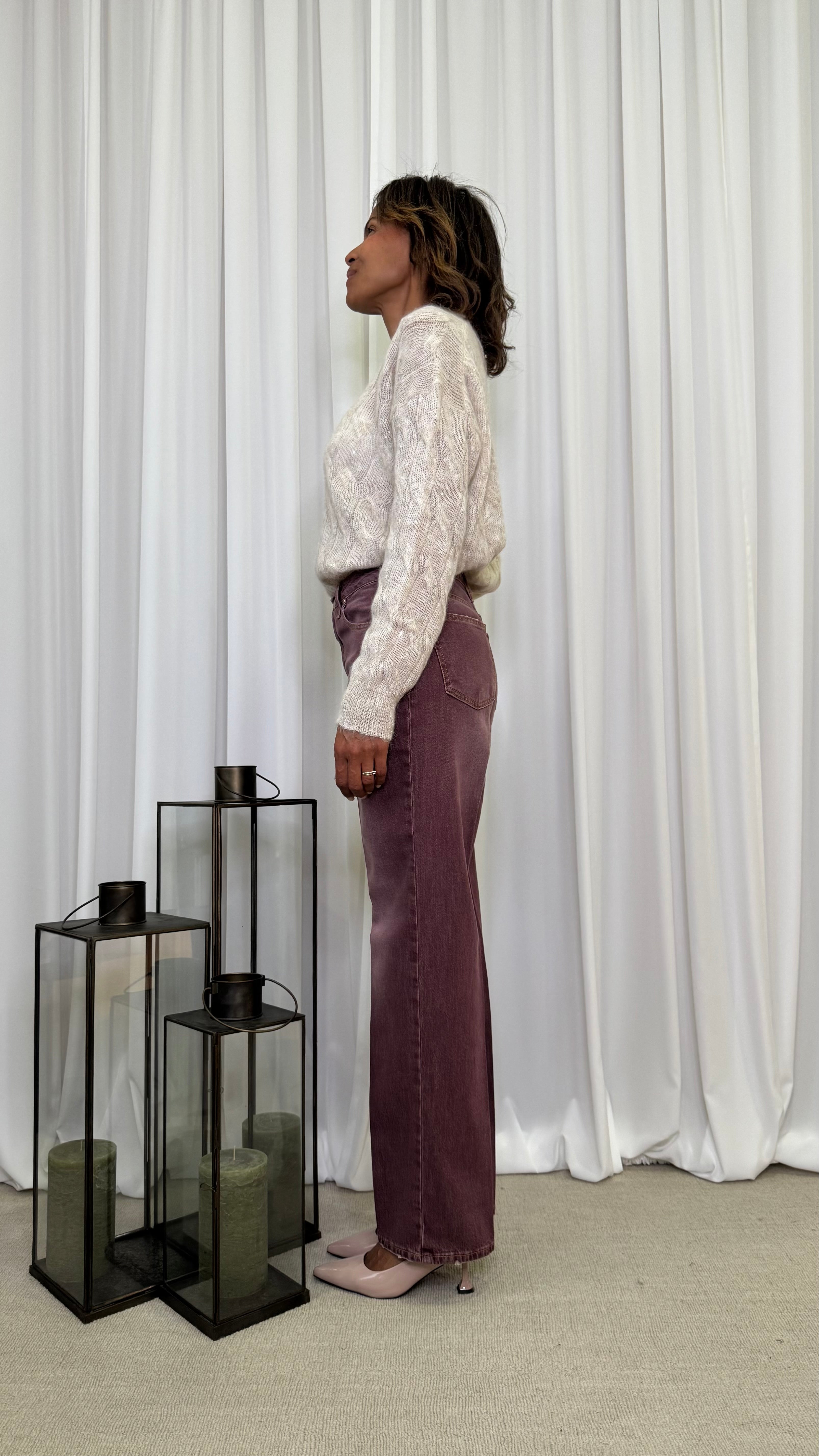 JEANS STRAIGHT IN TELA COLORATA