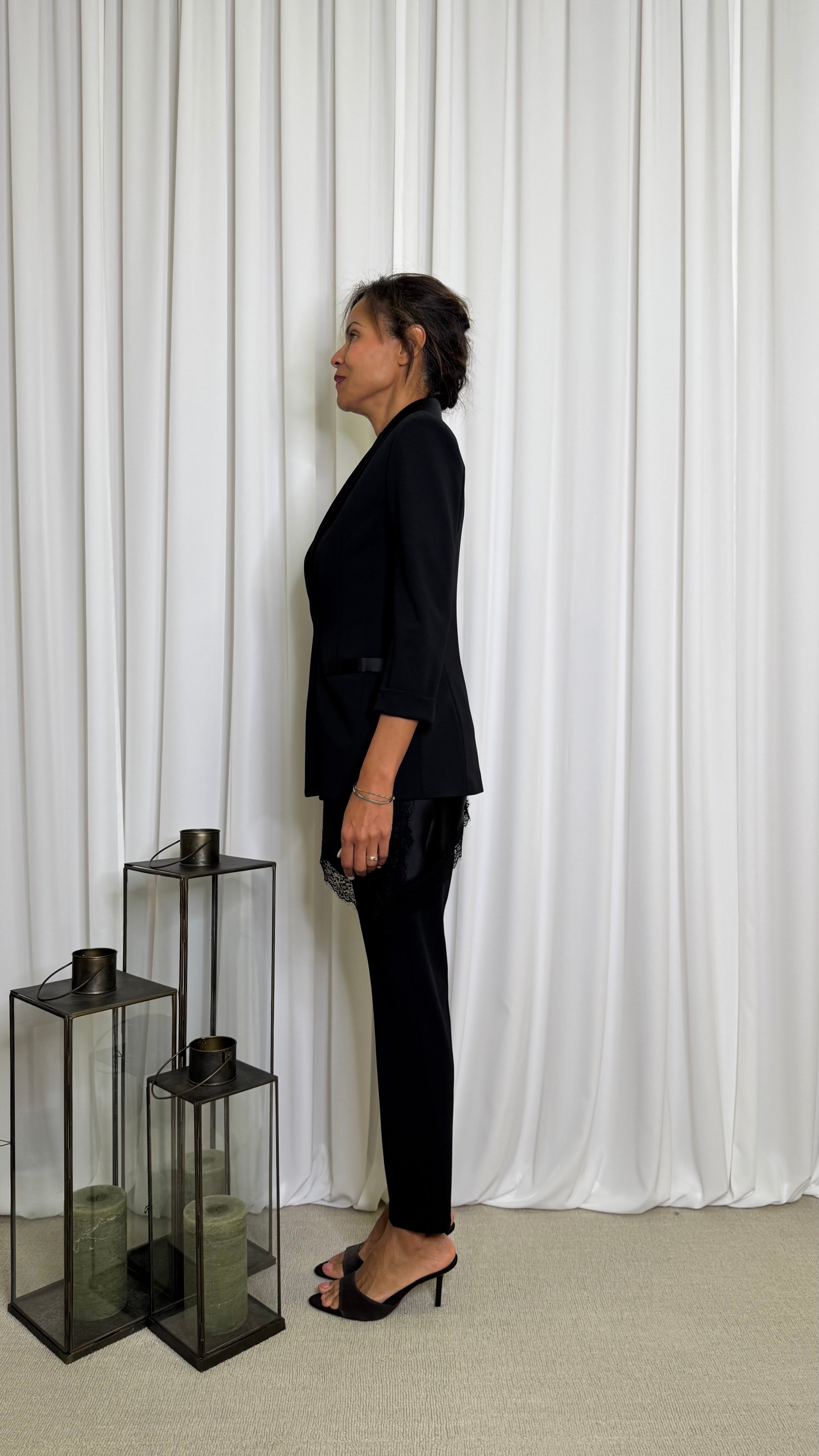 BLAZER DOPPIOPETTO CON FINUTRE IN RASO