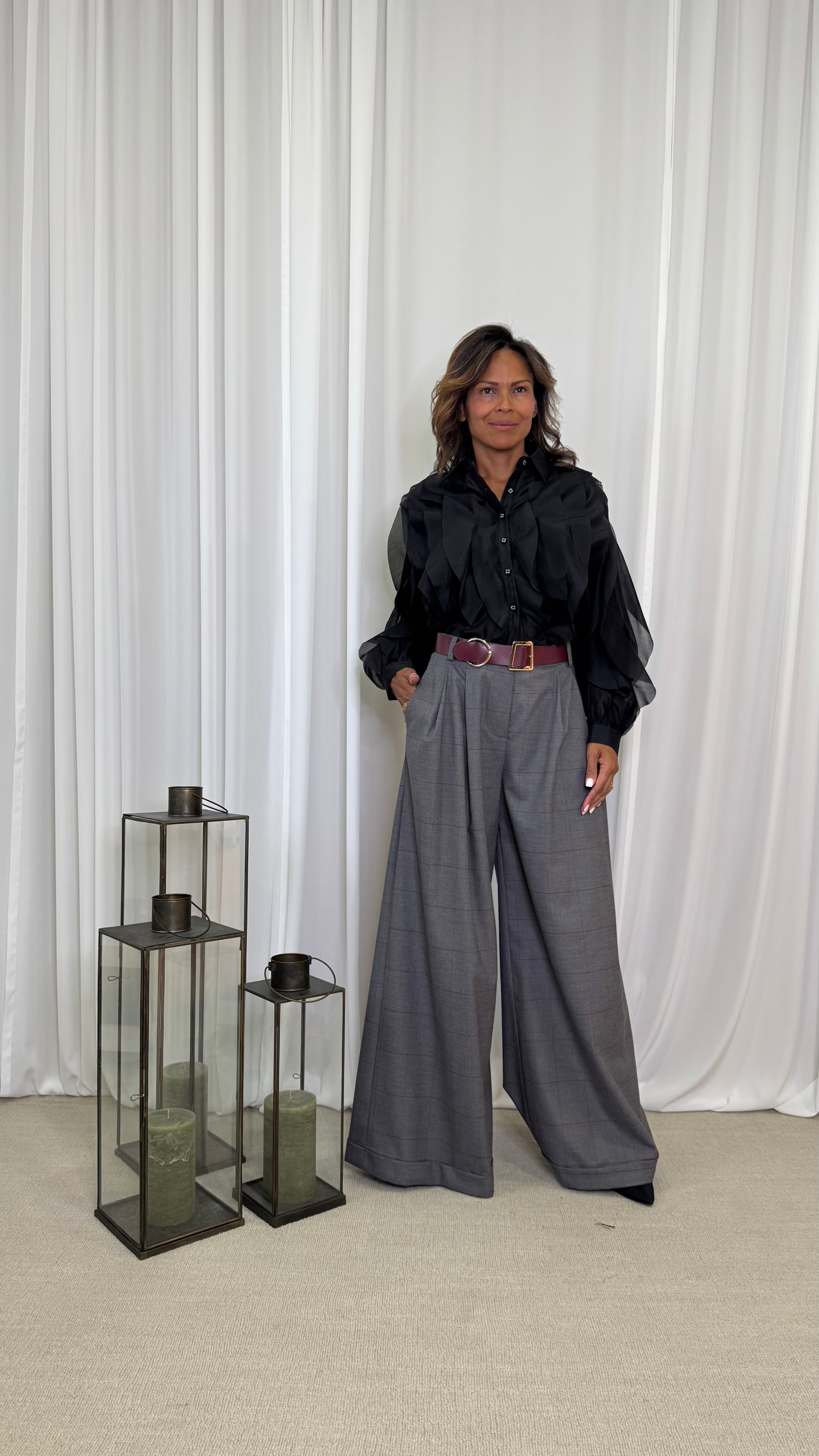 PANTALONE PALAZZO A QUADRI