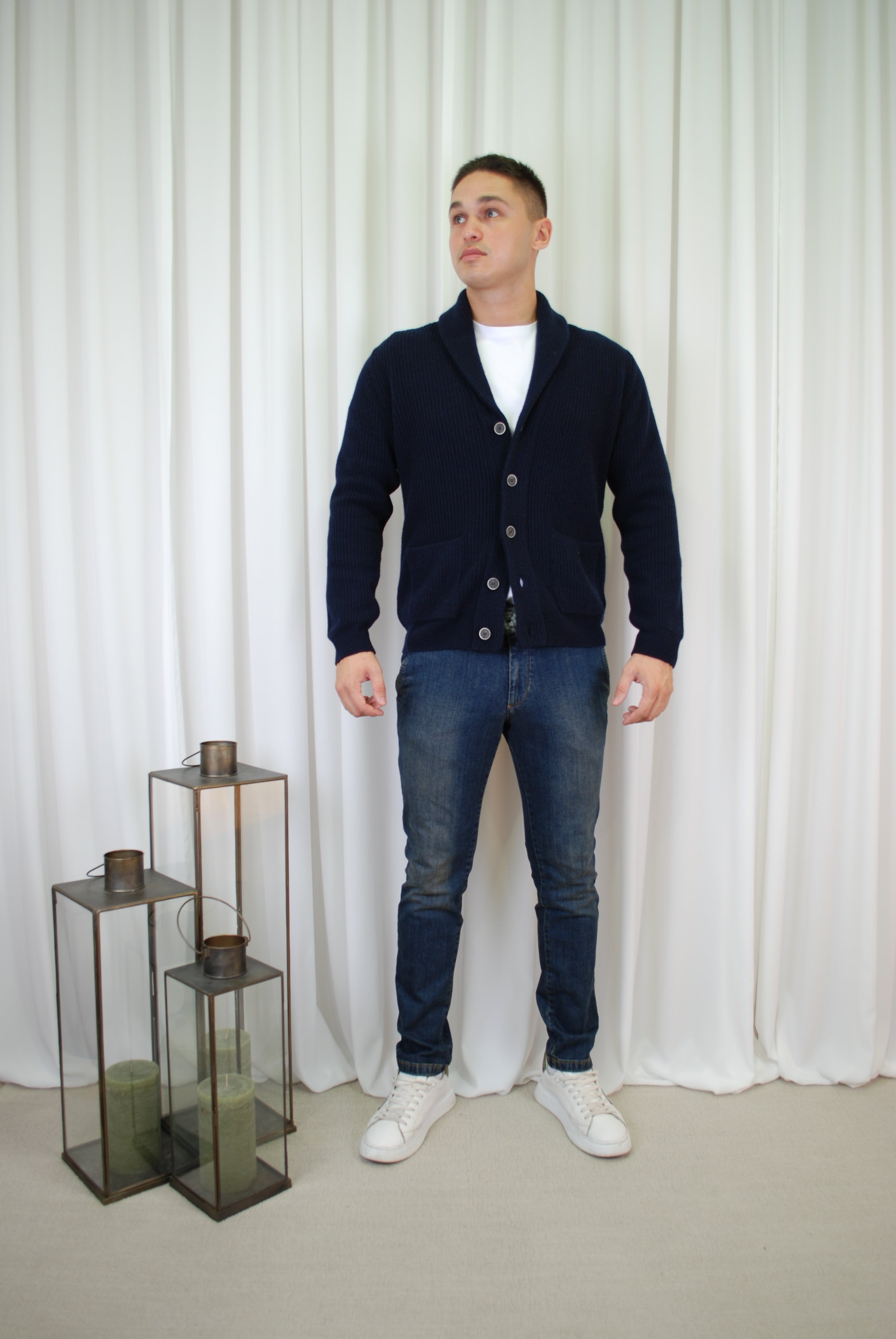 CARDIGAN CON COLLO A SCIALLE