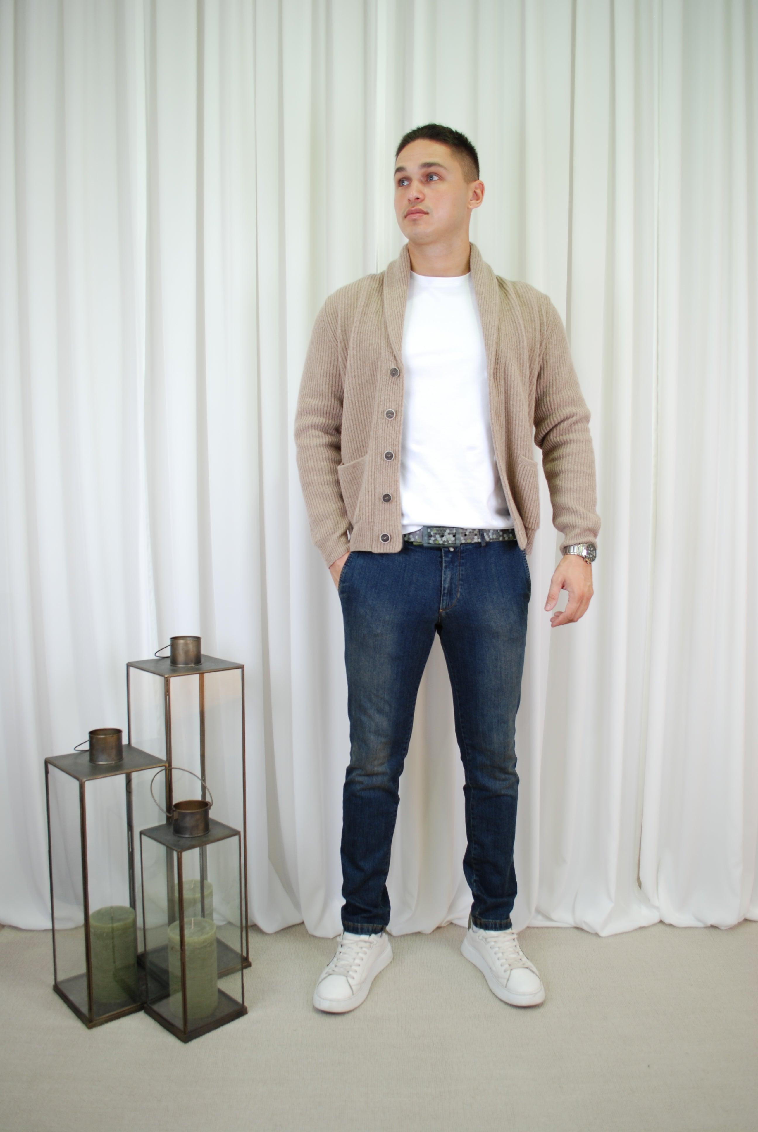 CARDIGAN CON COLLO A SCIALLE