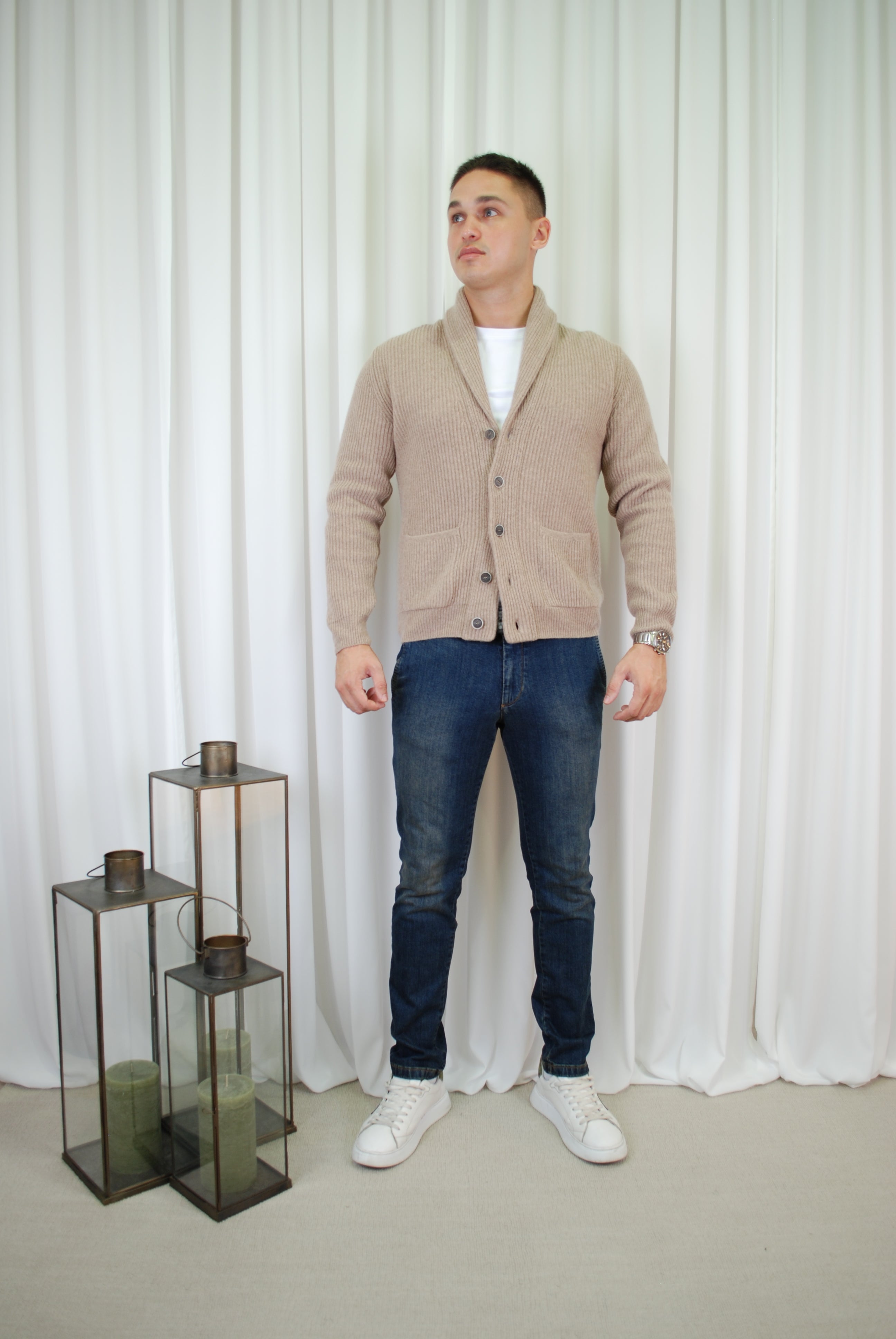 CARDIGAN CON COLLO A SCIALLE