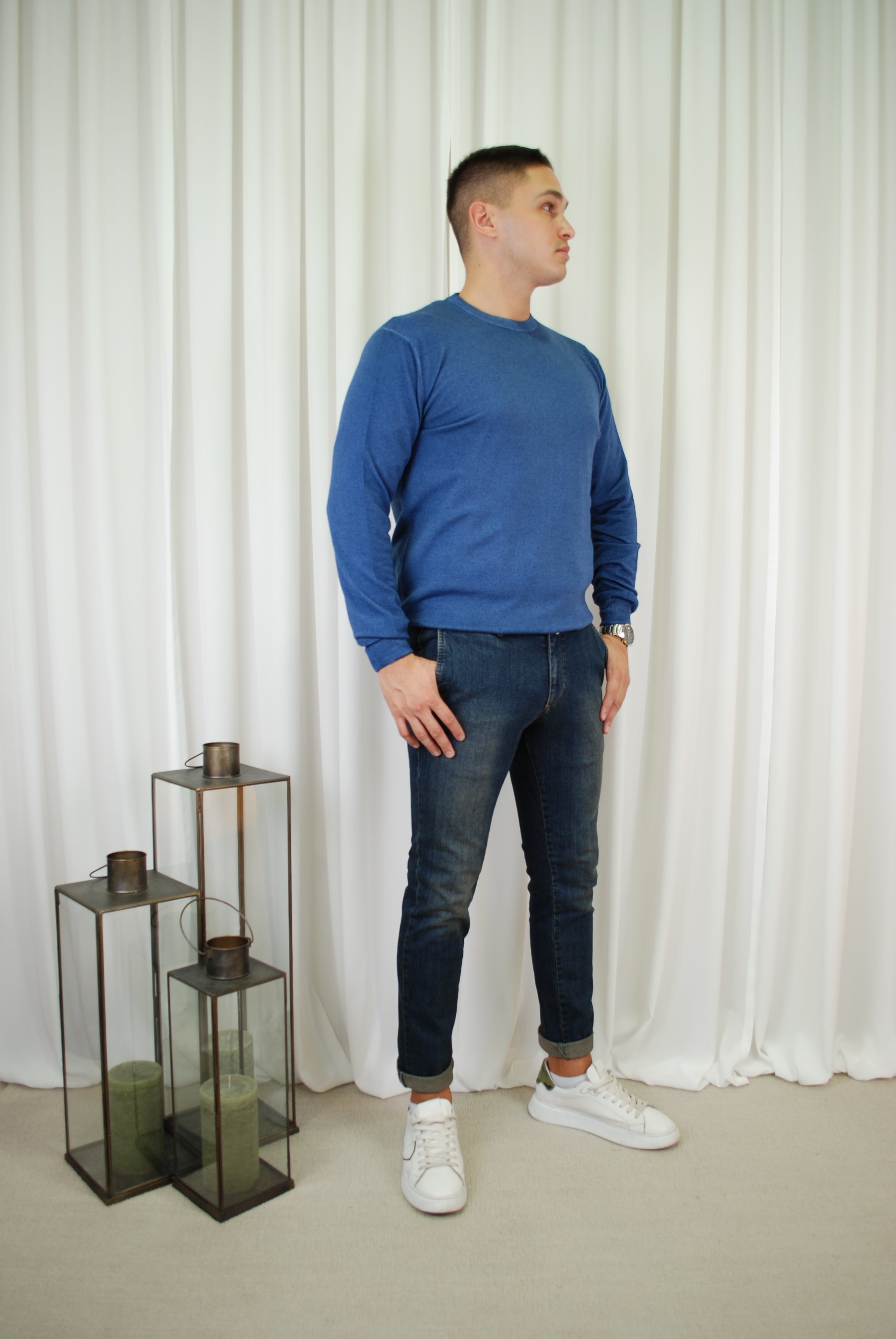 MAGLIA GIROCOLLO MISTO LANA E CASHMERE