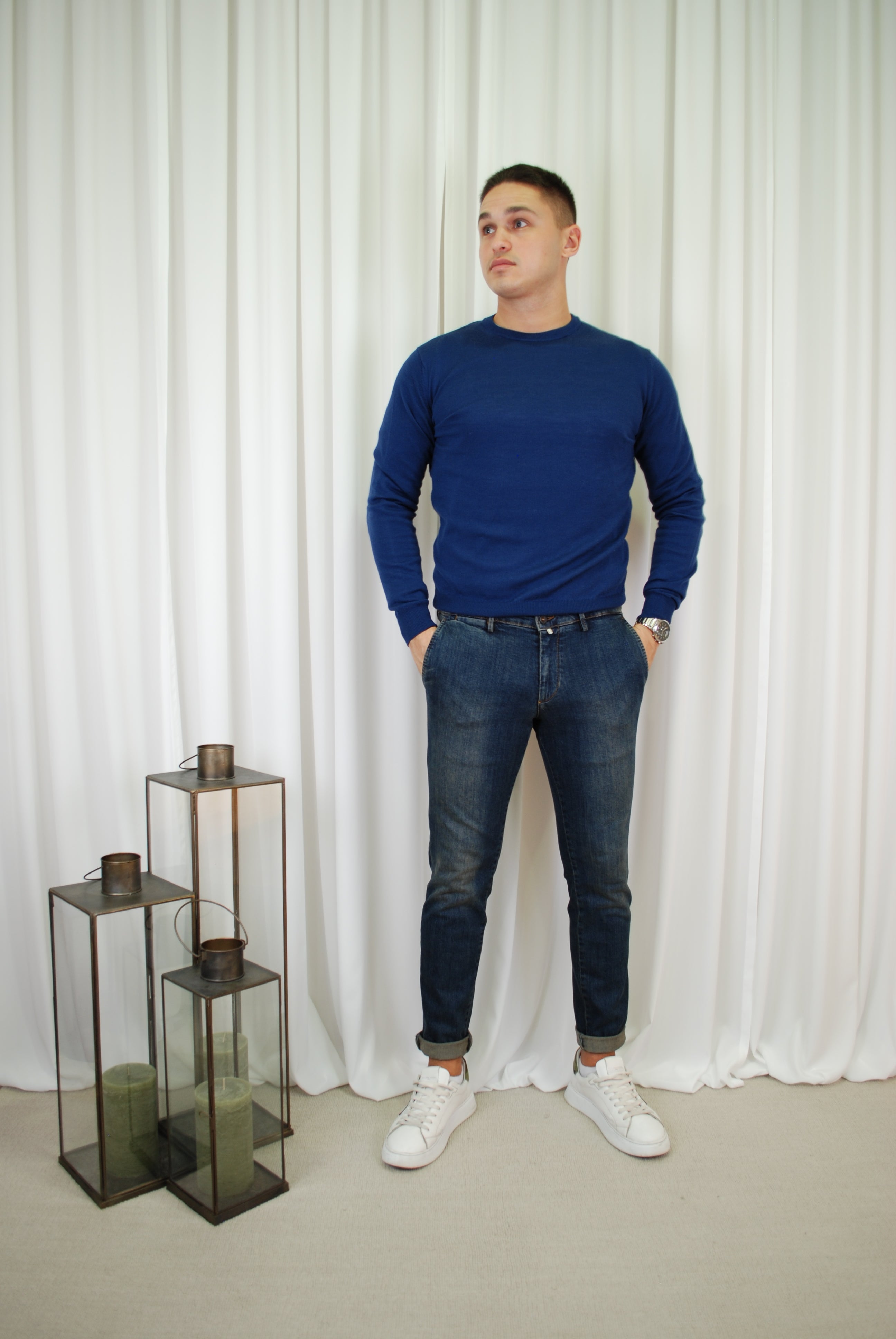 DENIM CON TASCA A FILETTO