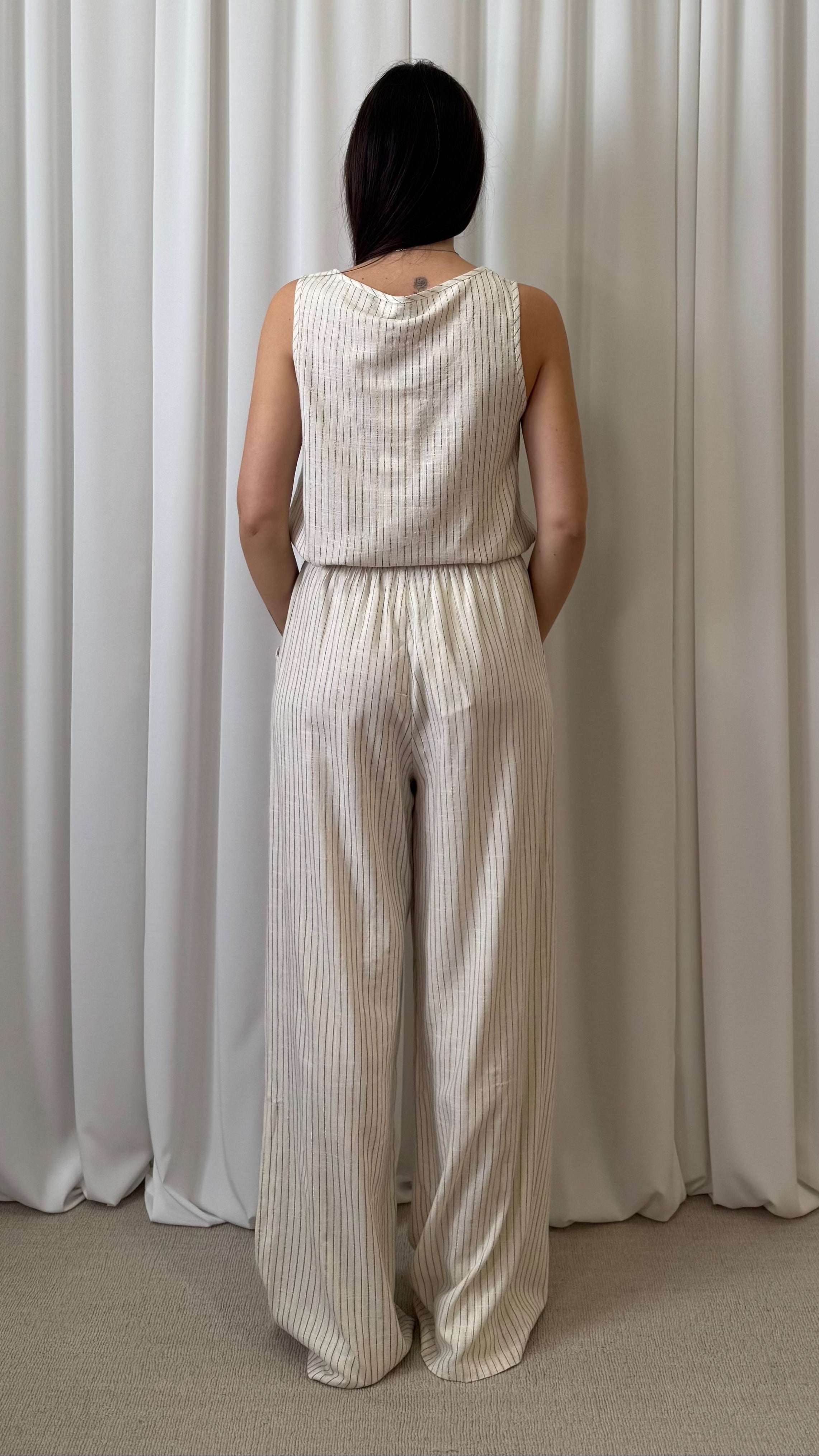 PANTALONE AMPIO A RIGHE
