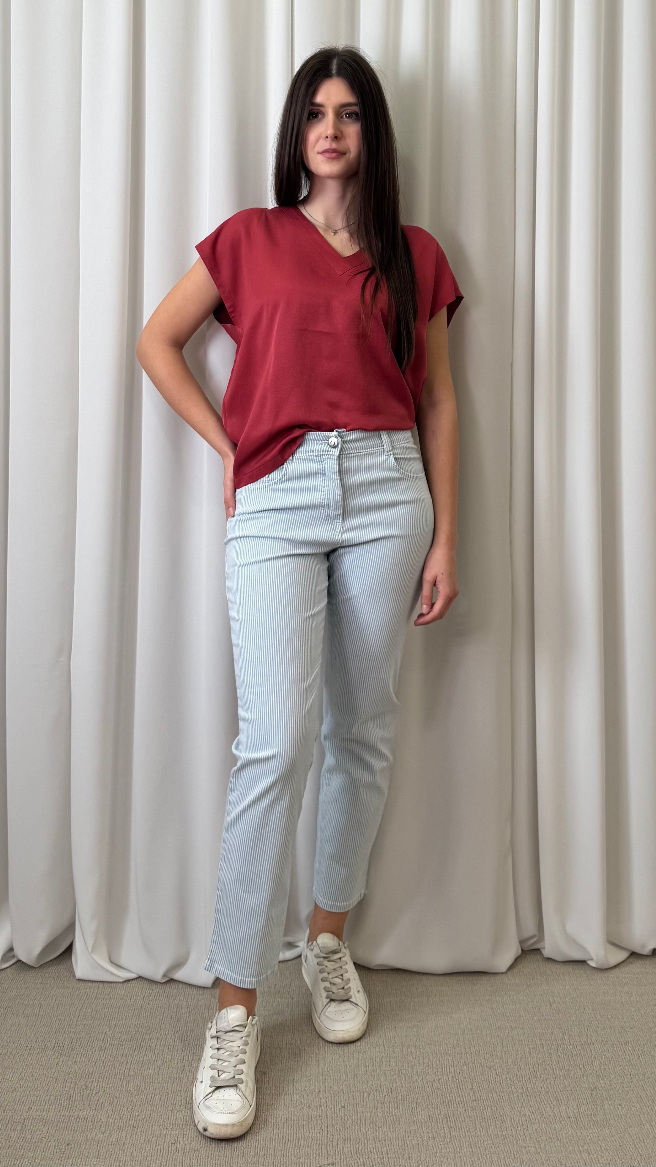 PANTALONE RIGHE CON SPACCHETTO