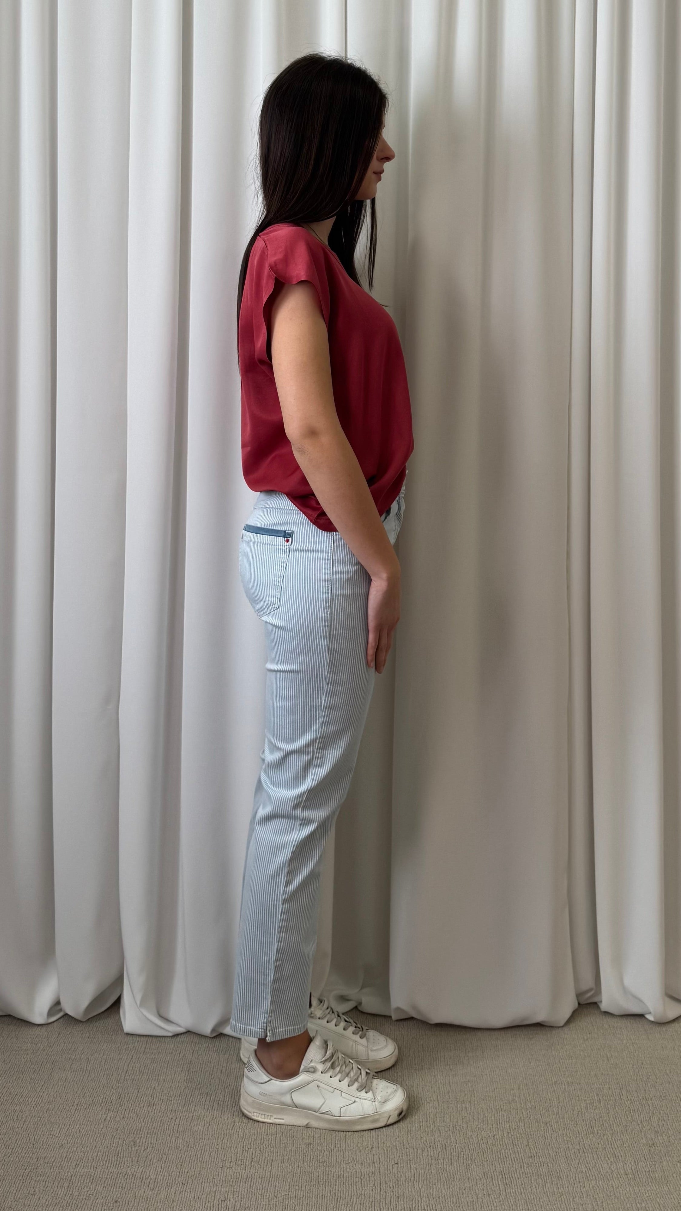 PANTALONE RIGHE CON SPACCHETTO