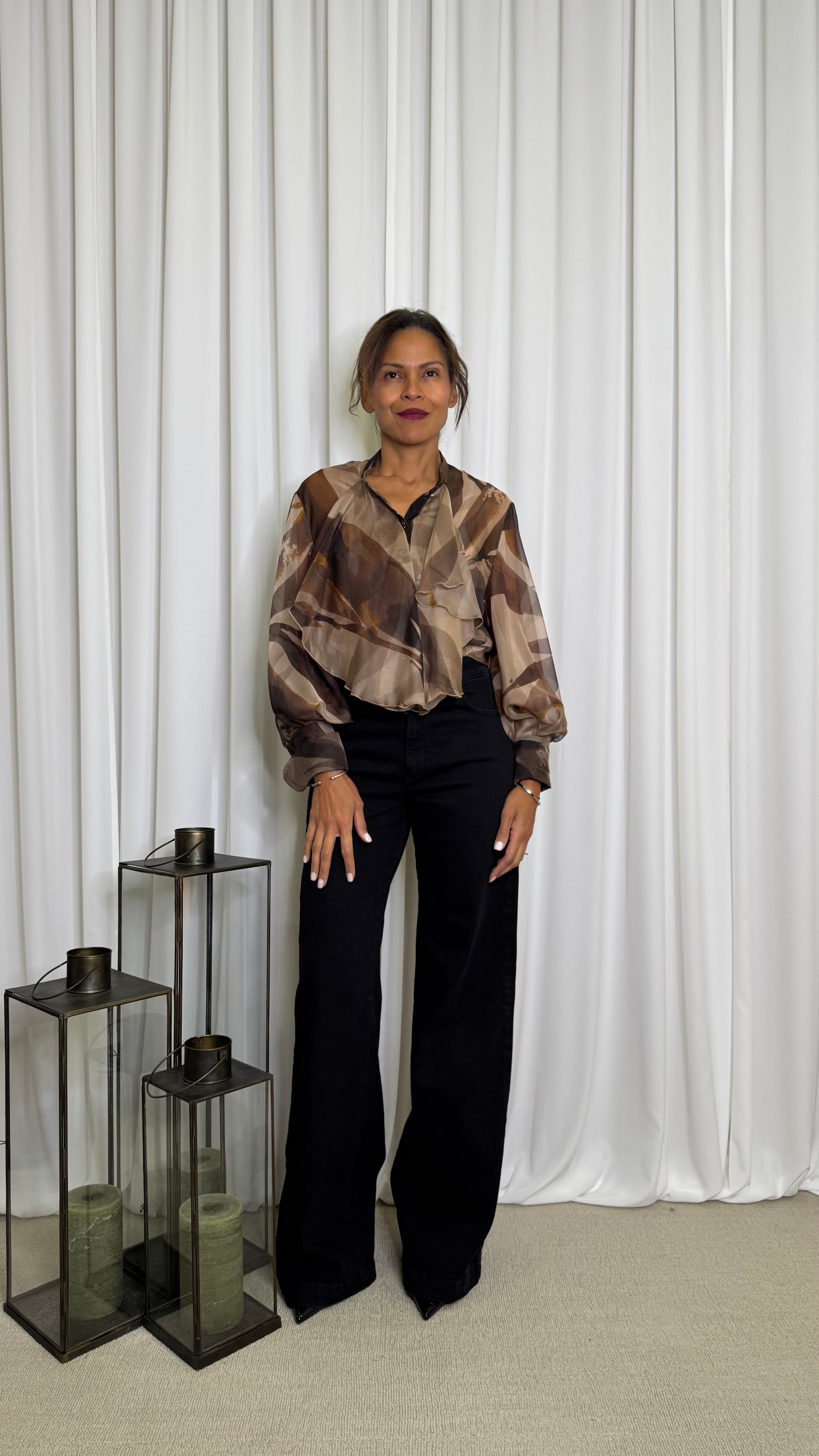 CAMICIA IN CHIFFON CON STAMPA ASTRATTA