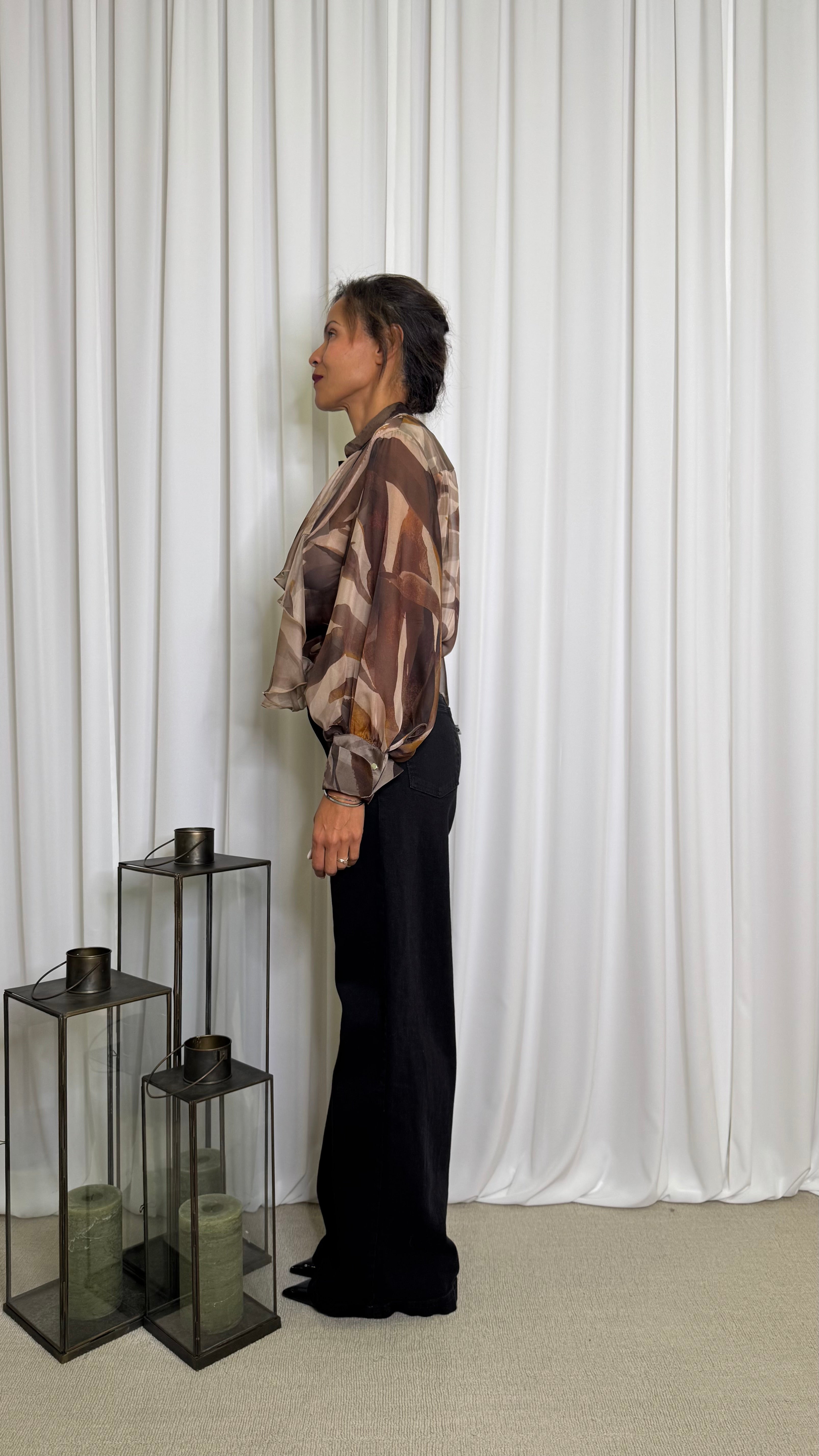 CAMICIA IN CHIFFON CON STAMPA ASTRATTA