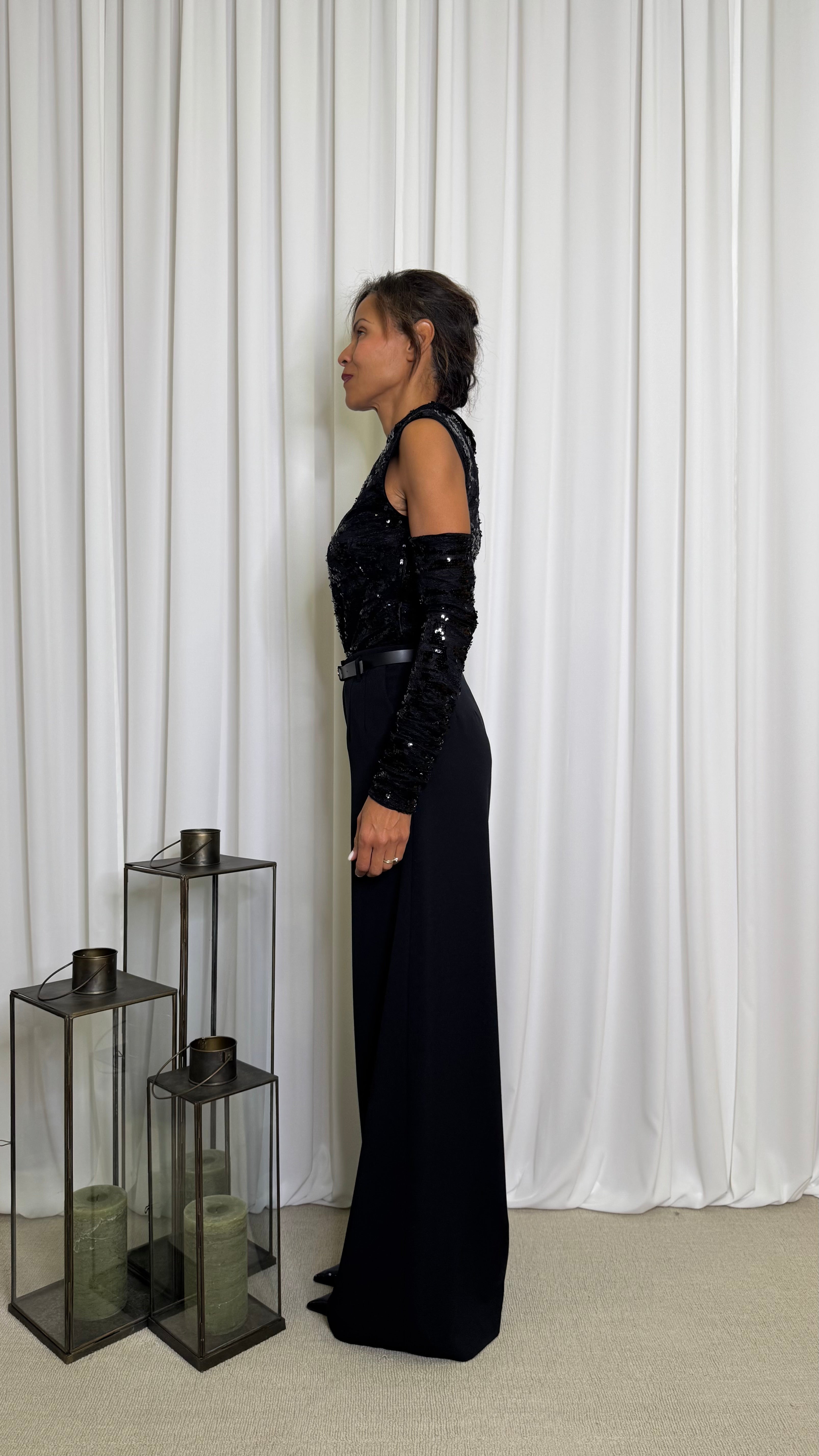 PANTALONI PALAZZO A VITA ALTA CON CINTURA