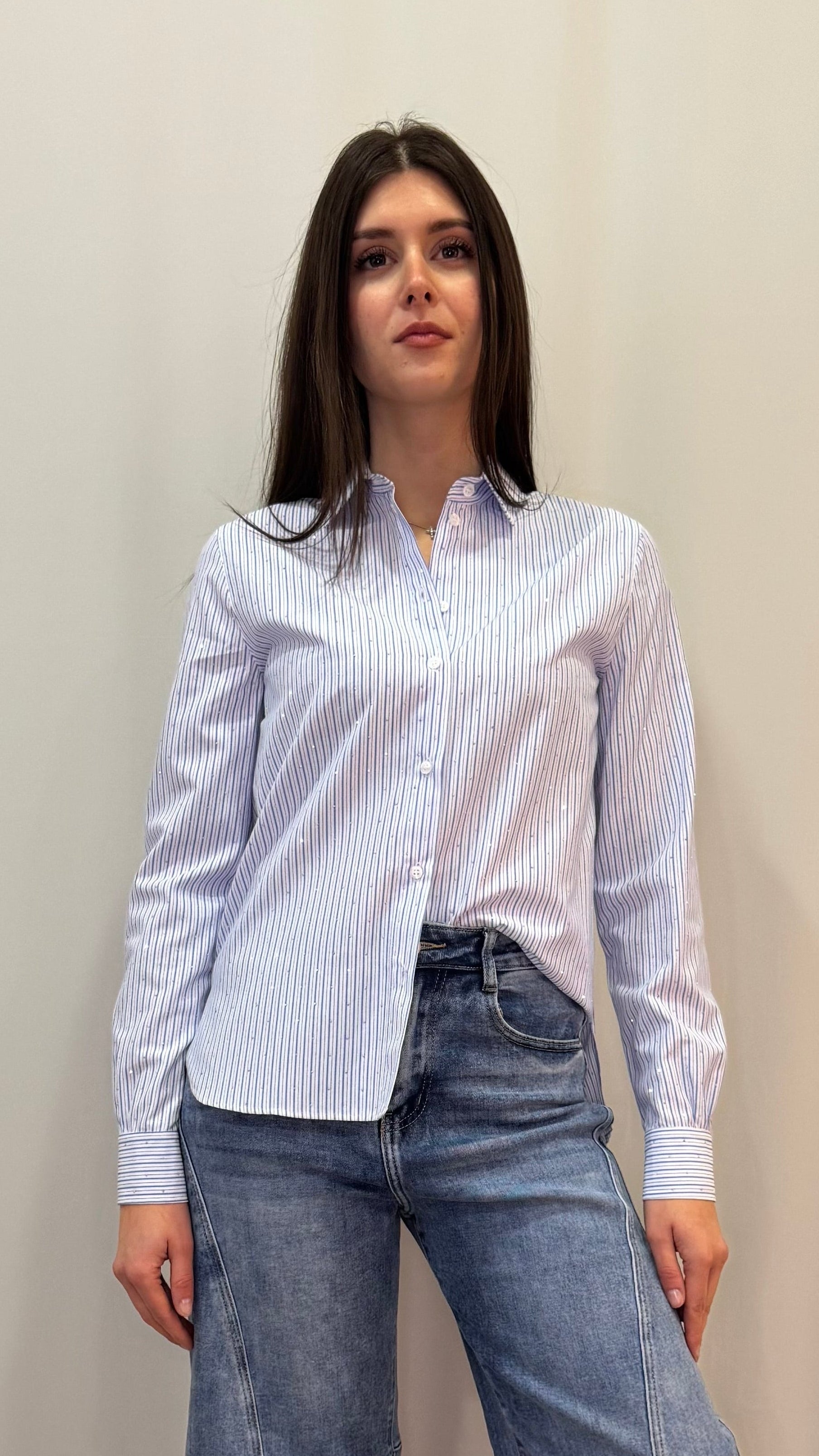 CAMICIA RIGHE CON PUNTI LUCE
