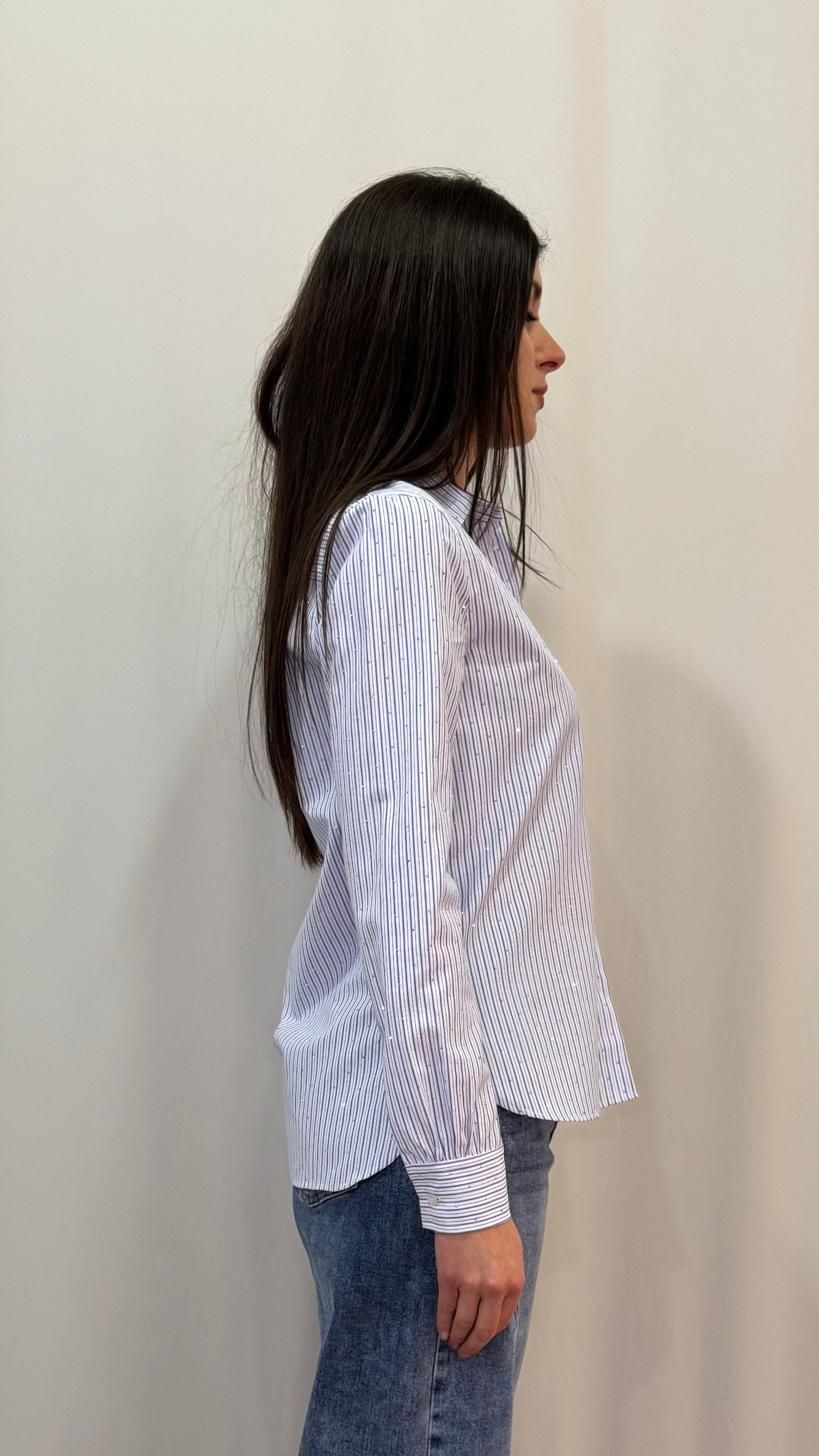 CAMICIA RIGHE CON PUNTI LUCE