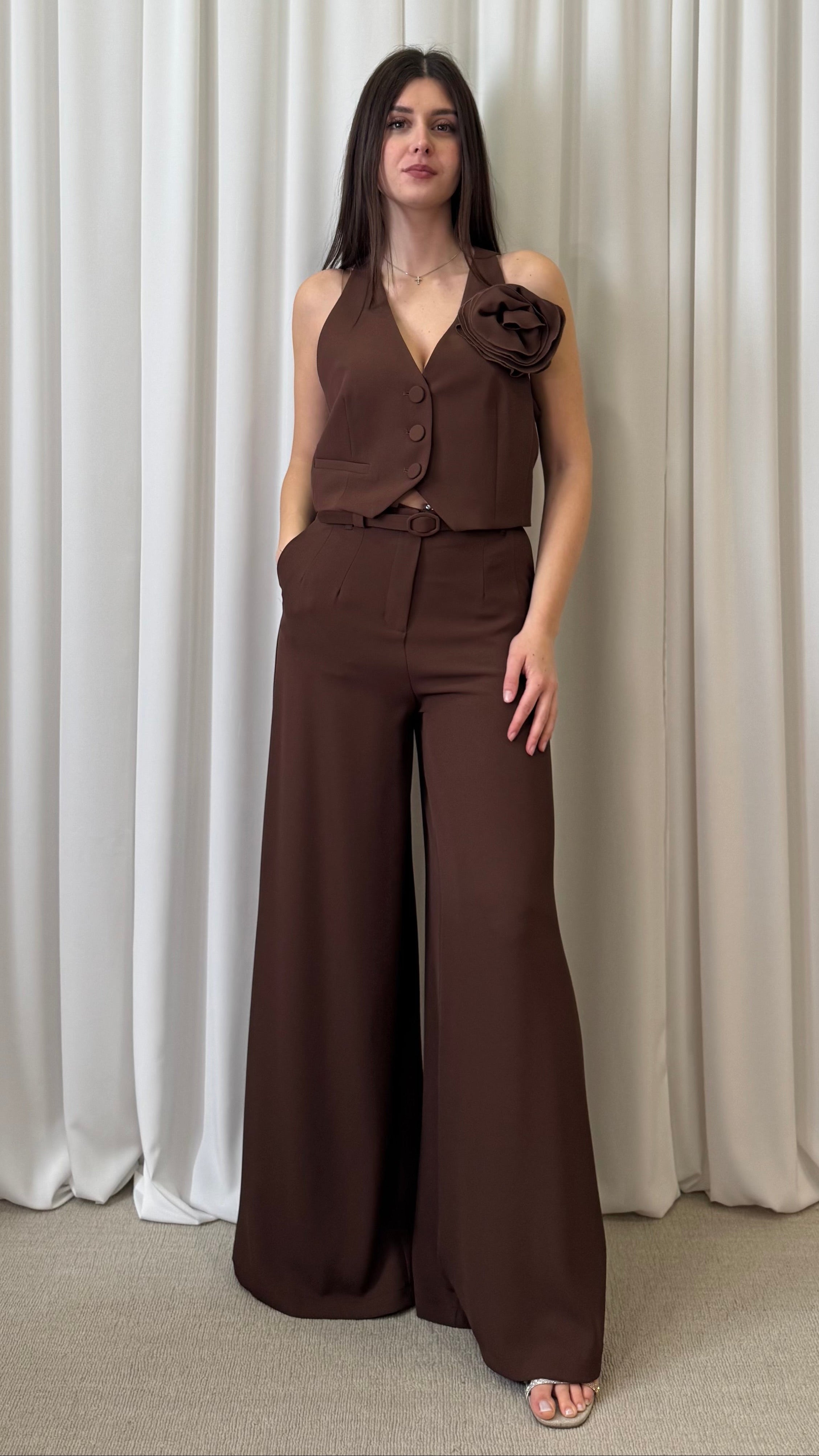 PANTALONE PALAZZO CON CINTURA