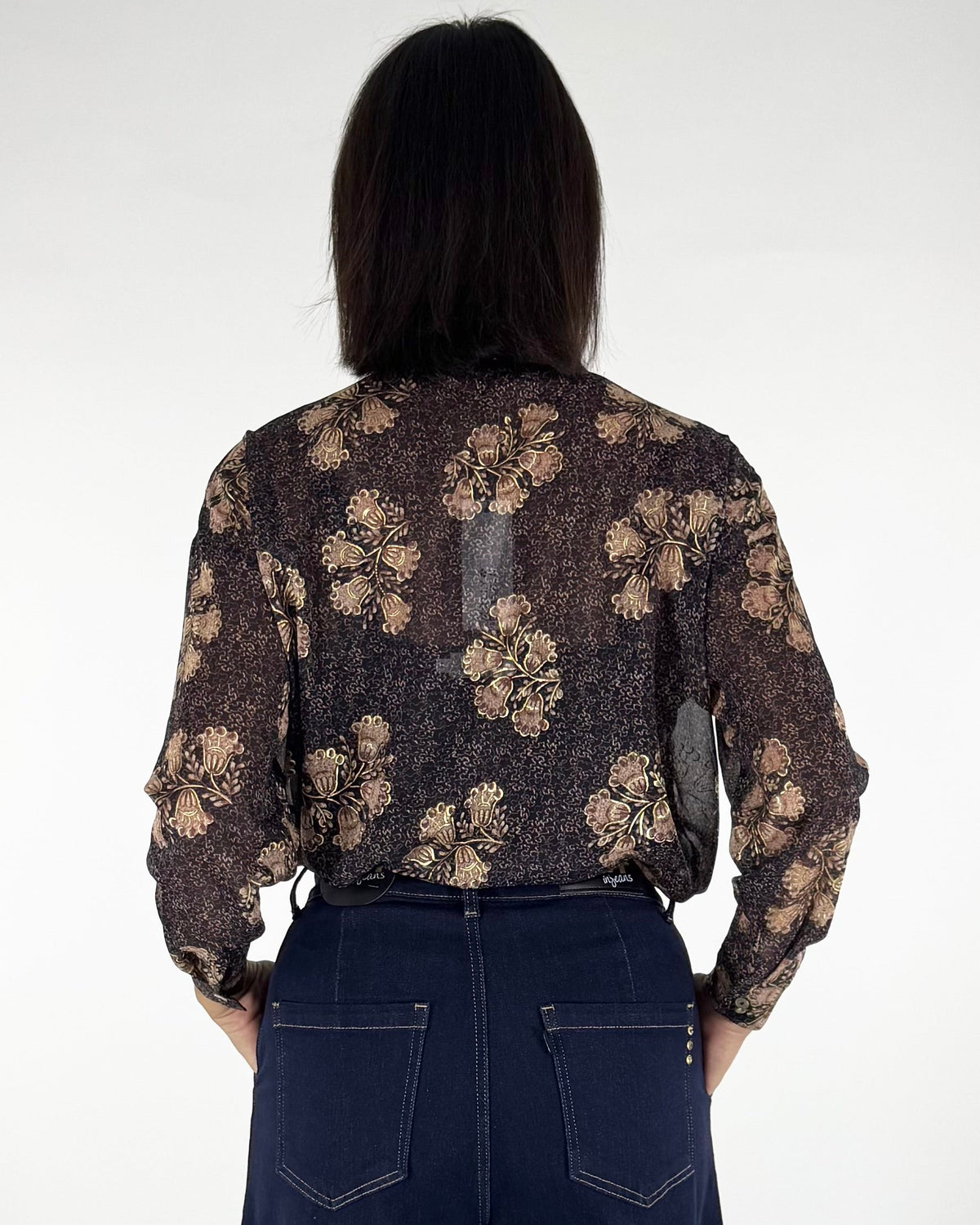 CAMICIA SEMITRASPARENTE CON FIOCCHETTO
