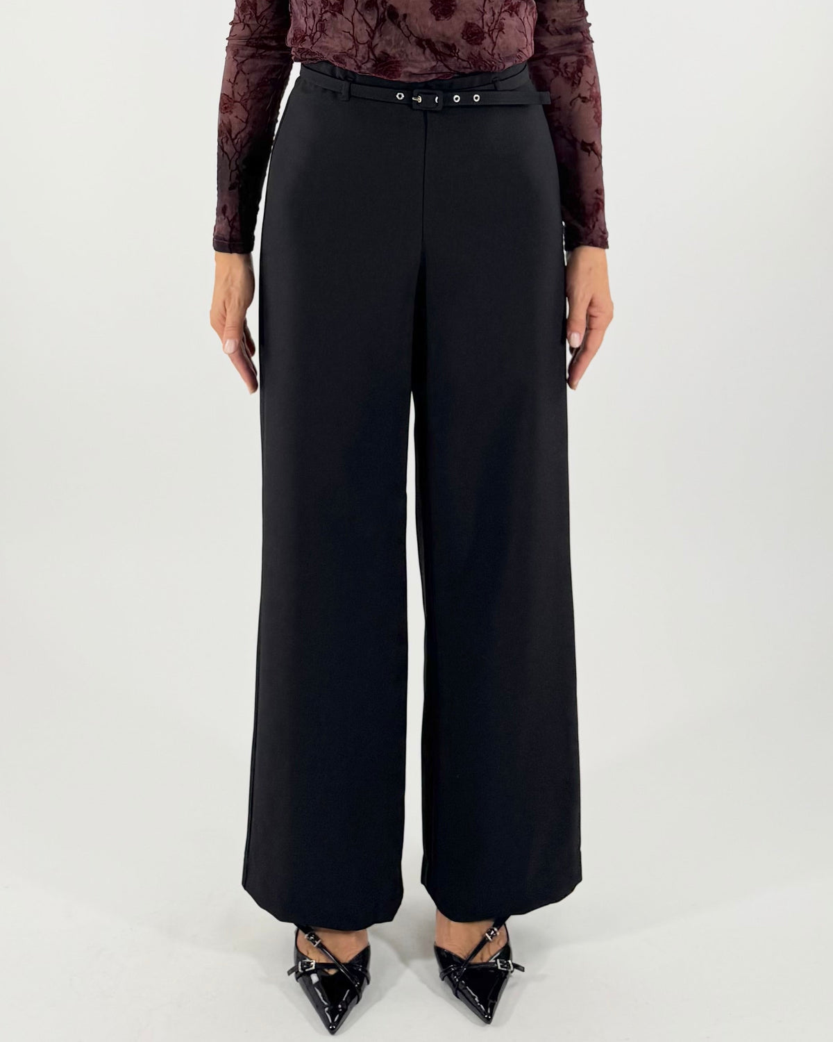 PANTALONE PALAZZO CON CINTURINO