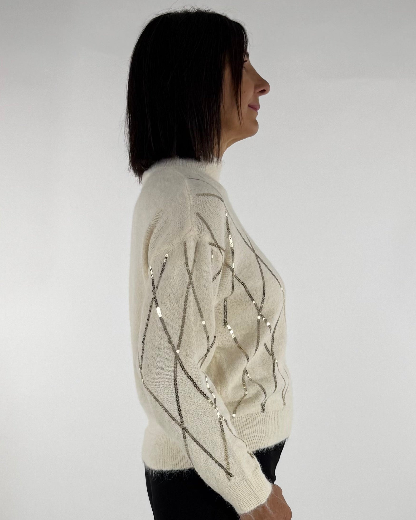 MAGLIA A ROMBI DI PAILLETTES